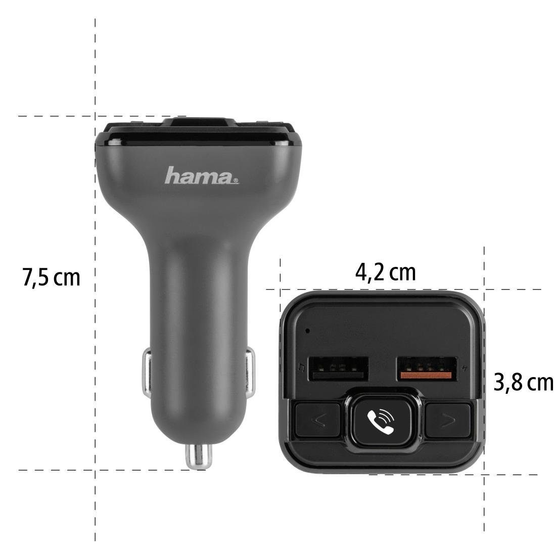 FM-Transmitter zu USB mit und 2.0 Bluetooth®- Transmitter Freisprechfunktion Bluetooth-Adapter Hama
