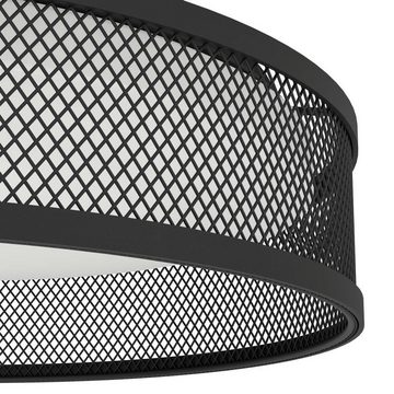 EGLO Deckenleuchte LUPPINERIA, LED fest integriert, Warmweiß, Deckenleuchte, Metall in Schwarz und Kunststoff in Weiß, Ø 38,5 cm