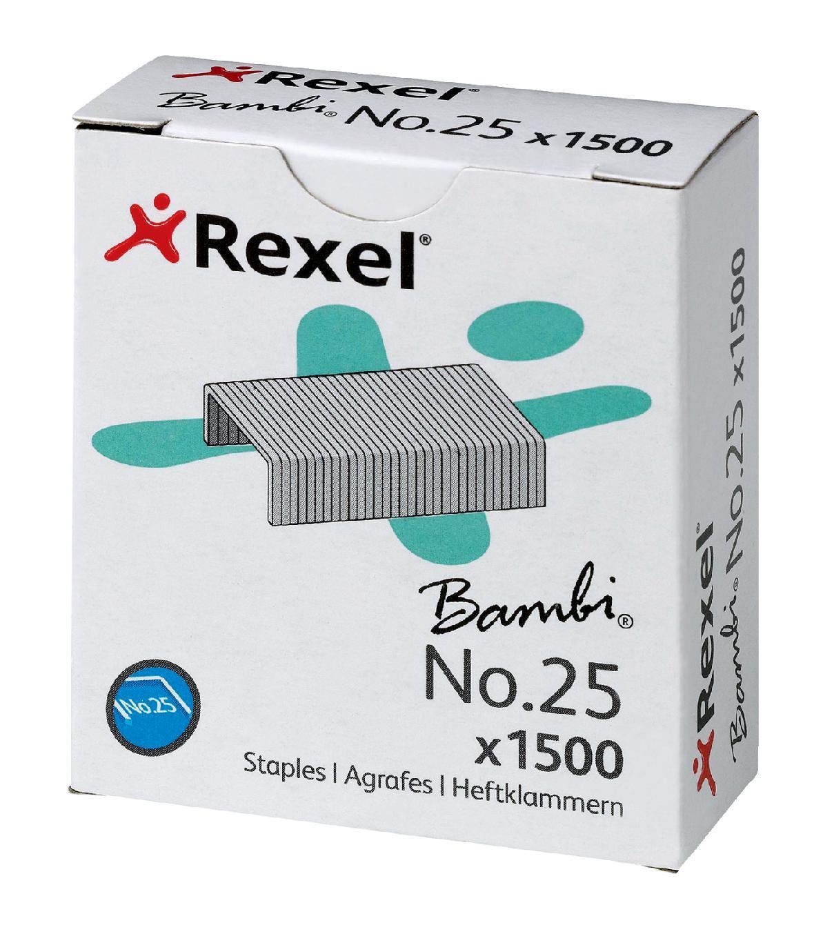 REXEL Heftklammer Bambi Nr. 25 4mm 1500 Stück ACCO5020 Leistung 10Blatt