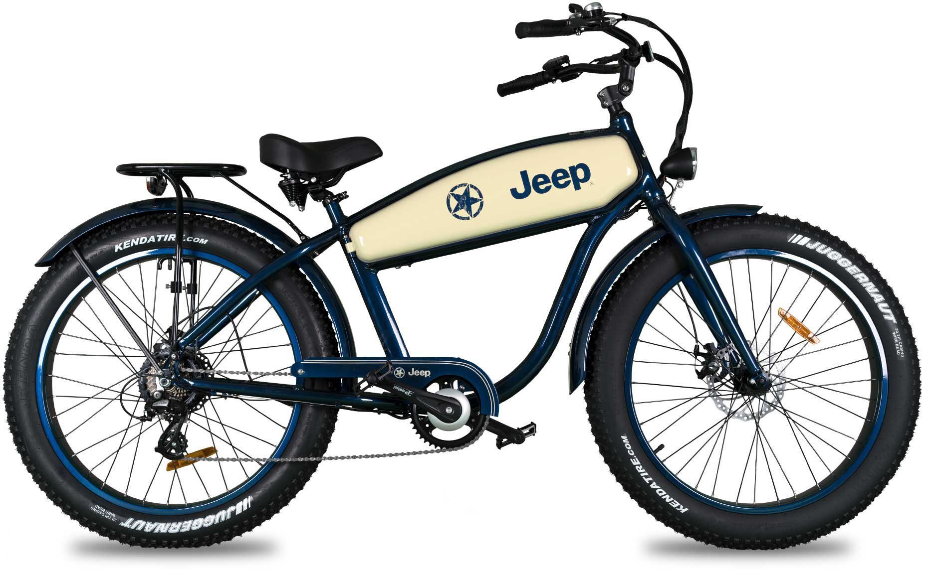 Jeep E-Bikes E-Bike CR 7005, 7 Gang, (mit Kettenschaltung, Akku-Ladegerät) Heckmotor