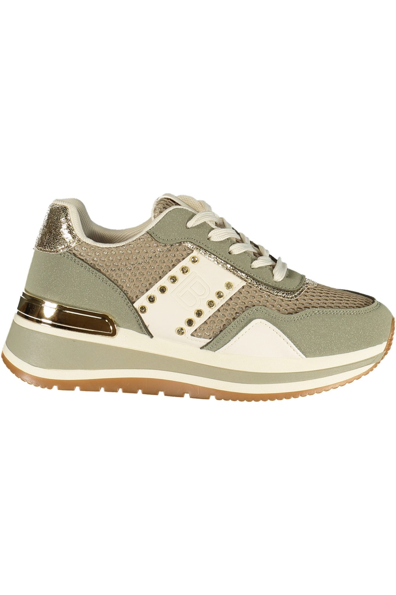 Laura Biagiotti Sneaker Grüne Damensneaker mit goldenen Details und