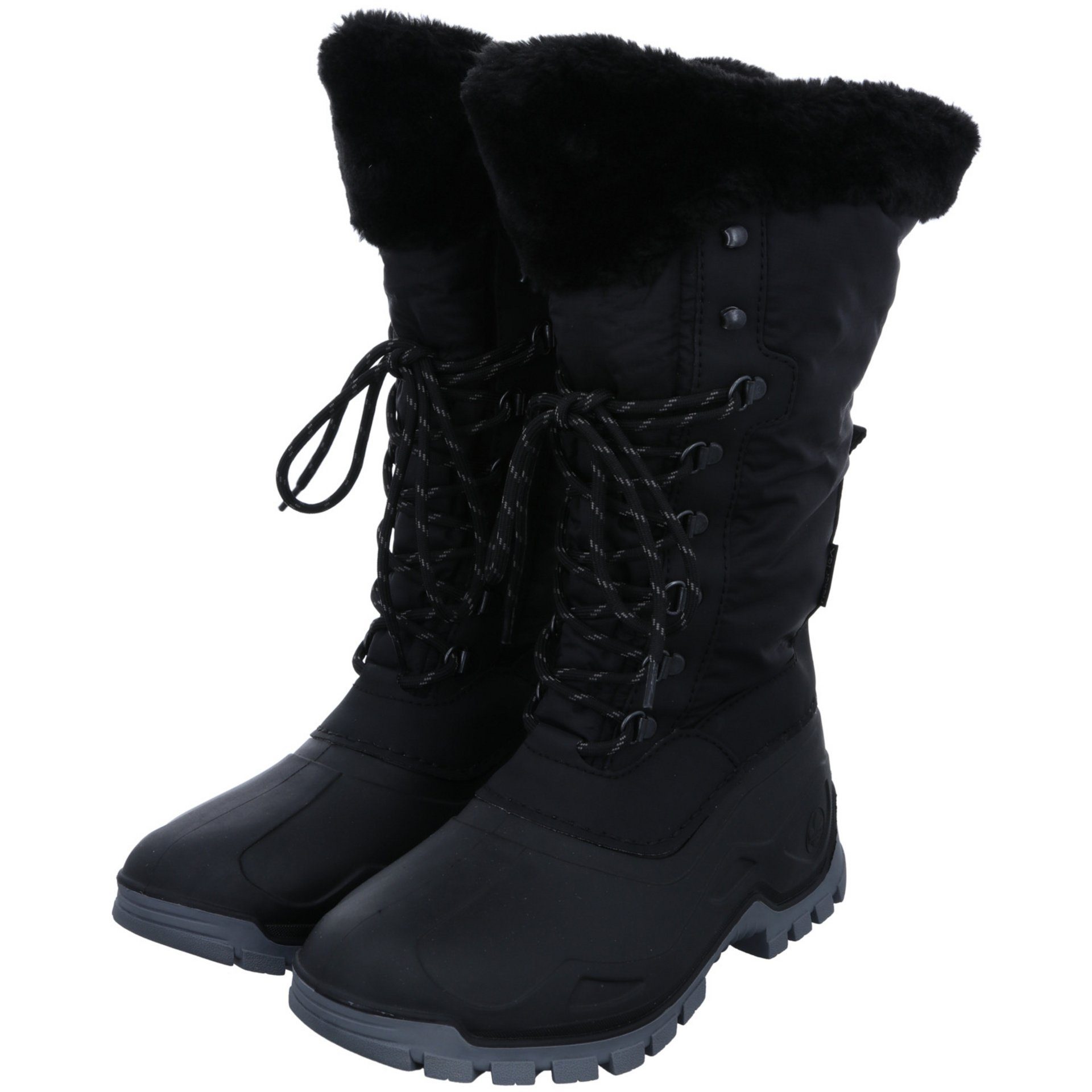 Damen Winter Boots Synthetikkombination Schuhe Snowboots Rieker Snowboots Freizeit schwarz/schwarz/nero