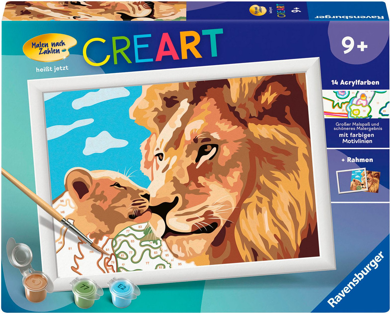 Ravensburger Malen nach Zahlen CreArt, Löwe mit Baby, Made in Europe