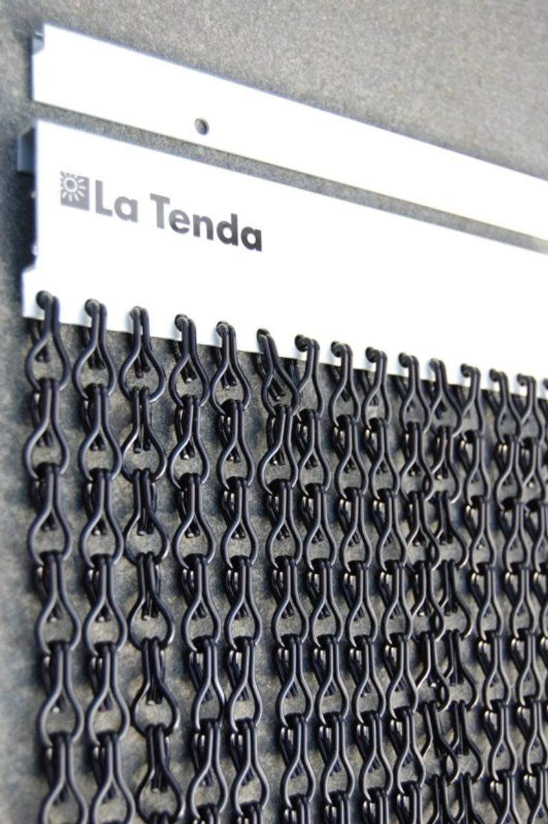 Tenda Insektenschutz-Vorhang 90 kürzbar Länge - x cm, Aluminium Tenda La La Kettenvorhang und 2 individuell Breite ALUSAX schwarz, 210