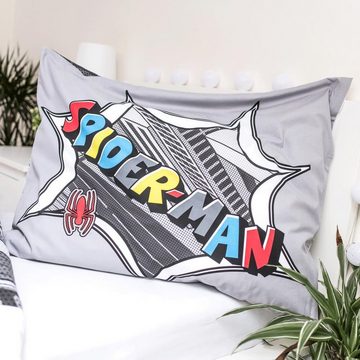 Bettwäsche Spiderman Wende Bettwäsche Kopfkissen Bettdecke für 135x200 cm, Spiderman, 100% Baumwolle, 2 teilig