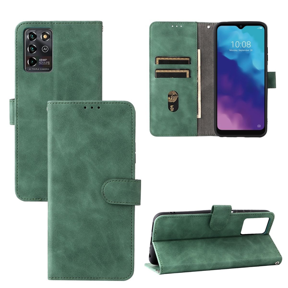 König Design Handyhülle ZTE Blade V30 Vita, Schutzhülle Schutztasche Case Cover Etuis Wallet Klapptasche Bookstyle