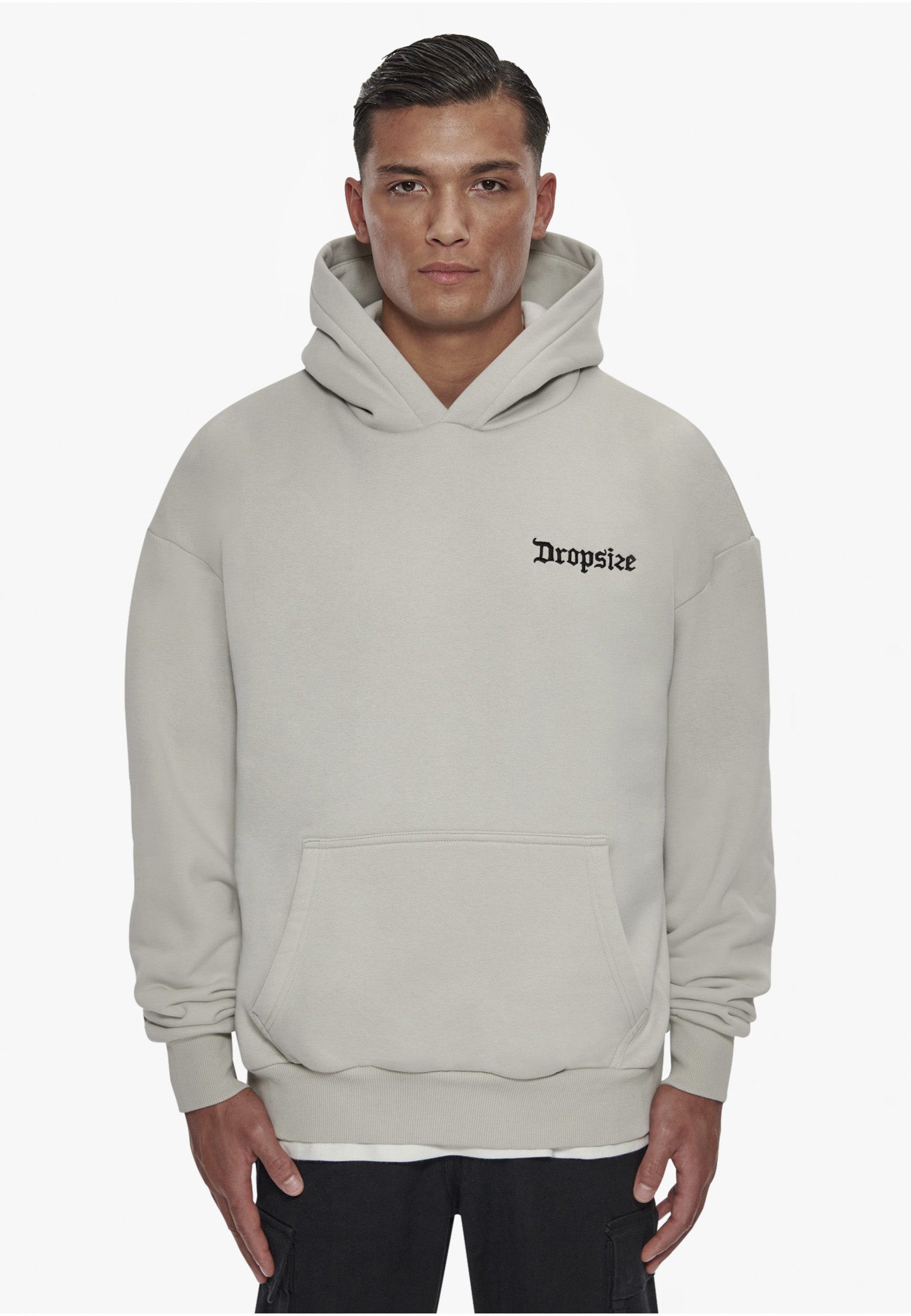 Dropsize Kapuzenpullover Dropsize Herren Heavy Oversize Puffer Logo Backprint Hoodie (1-tlg)