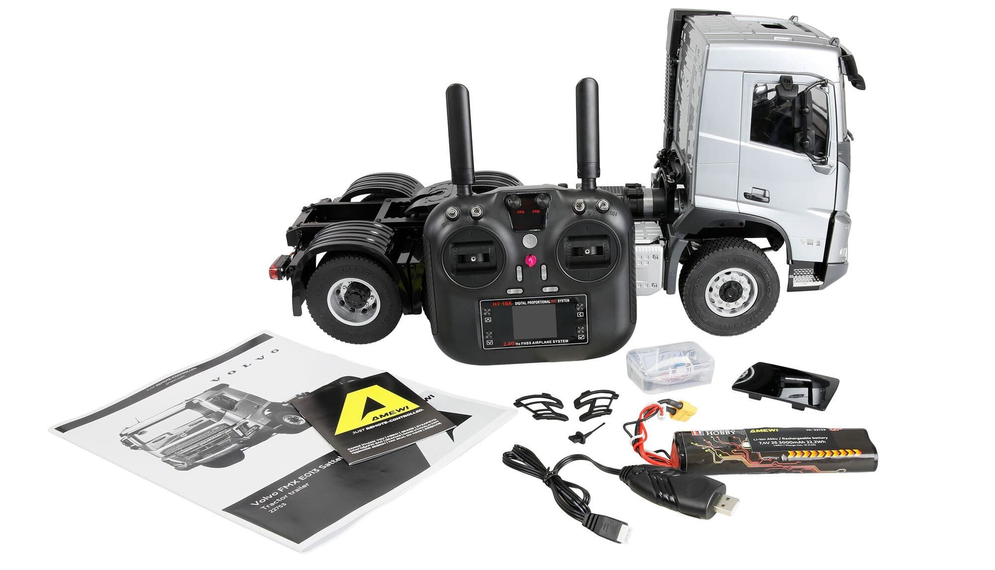 Amewi RC-Truck AMEWI Volvo FMX E013 Zugmaschine 6x4 1:14 RTR silber