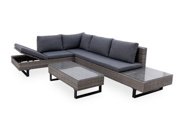 Outdoor Gartenlounge-Set Loungeecke Outdoor BAHRAIN grau Garten-Sofa Loungesofa Outdoorsofa