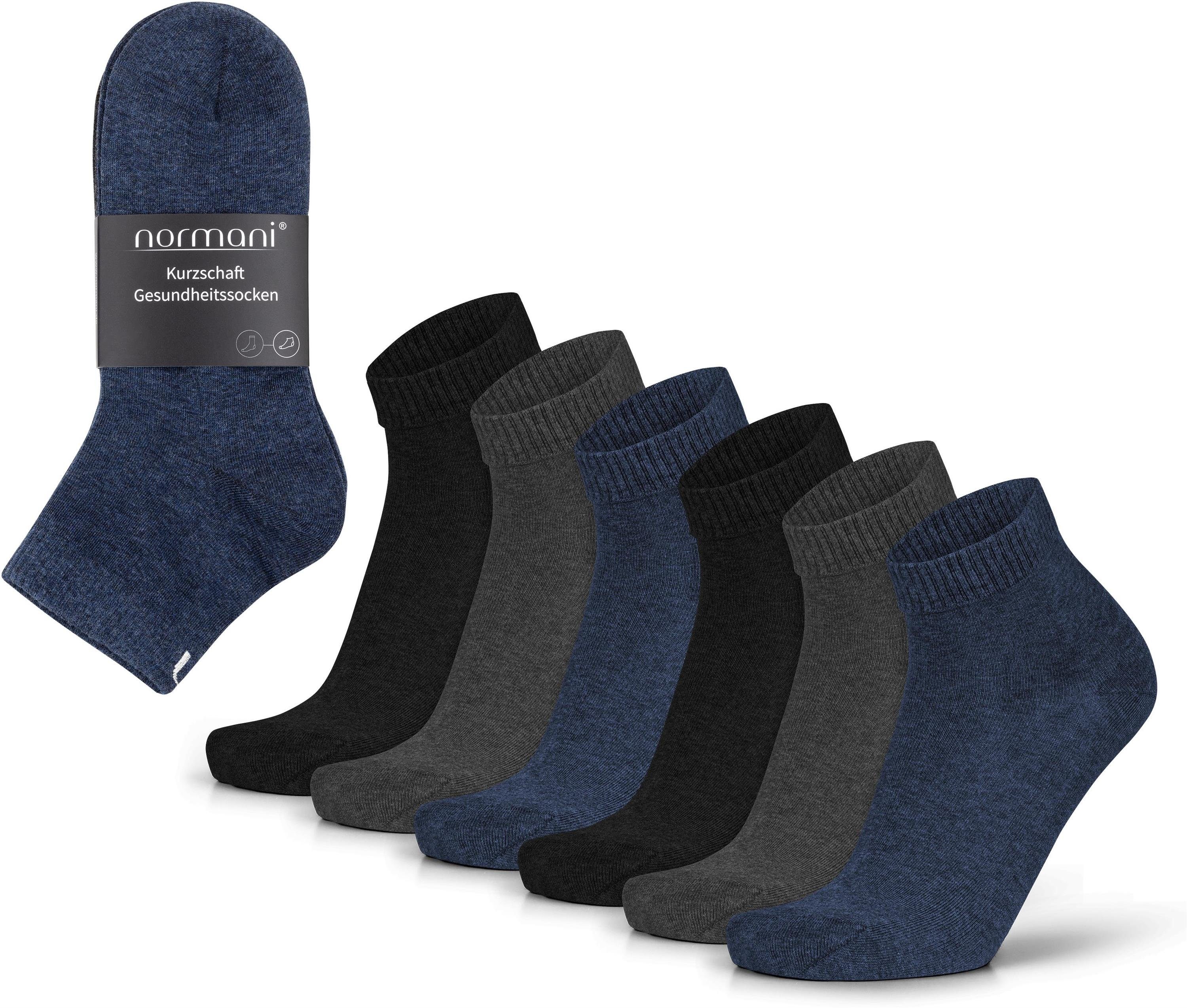 normani Sneakersocken (6 Paar) Kurzschaft Gesundheitssocken aus Baumwolle. Blau/Anthrazit/Schwarz