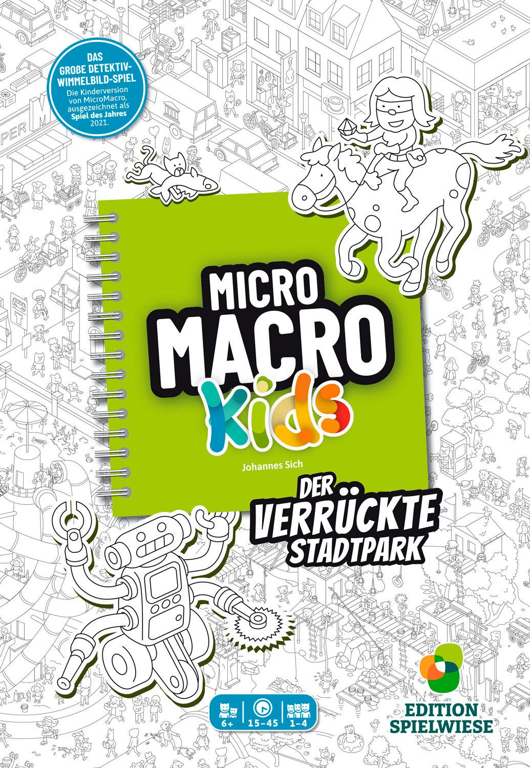 EDITION SPIELWIESE Spiel MicroMacro Kids Der verrückte Stadtpark, Kinderspiel, Made in Germany