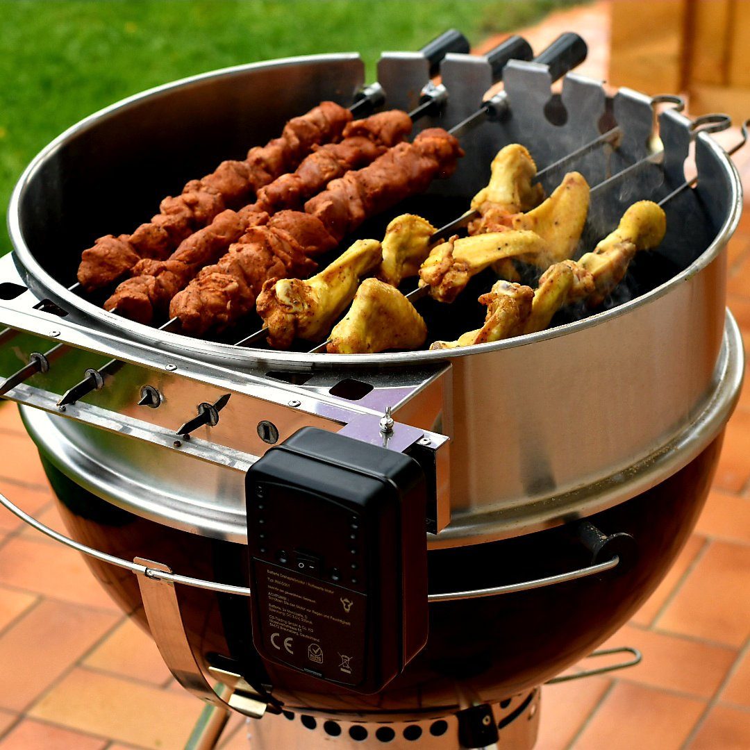 BBQ-Toro Grillspieß Grillspieß Set für Ø 57 cm Kugelgrill, 7 Edelstahl Spieße