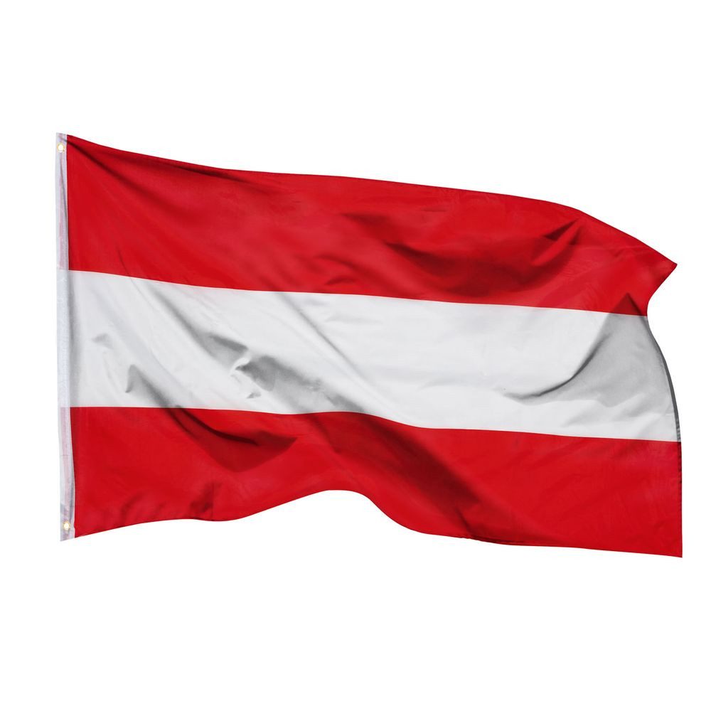 PHENO FLAGS Flagge Österreich Flagge 90 x 150 cm Österreichische Fahne Länderfahnen (Hissflagge für Fahnenmast), Inkl. 2 Messing Ösen