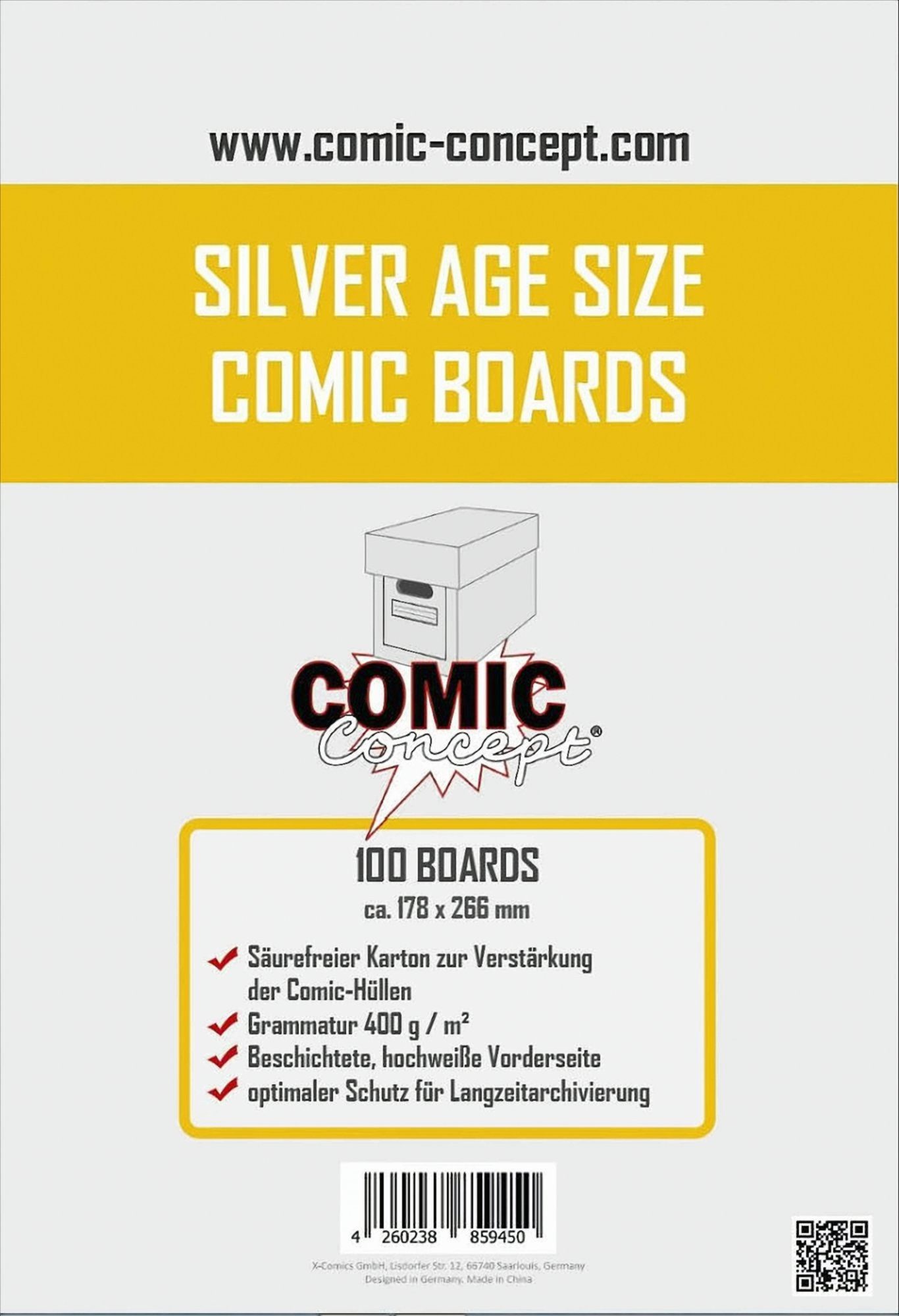 Sammelkarte Comic Concept Silver Age Size Comic Boards (100 Stück)
