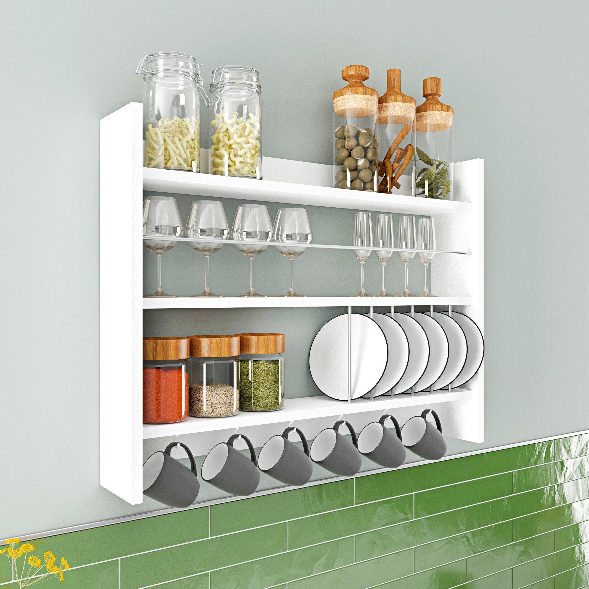 Skye Decor Wandregal 100% MELAMINE COATED PARTICLE BOARD, 65 cm x 15 cm x 85 cm N1302