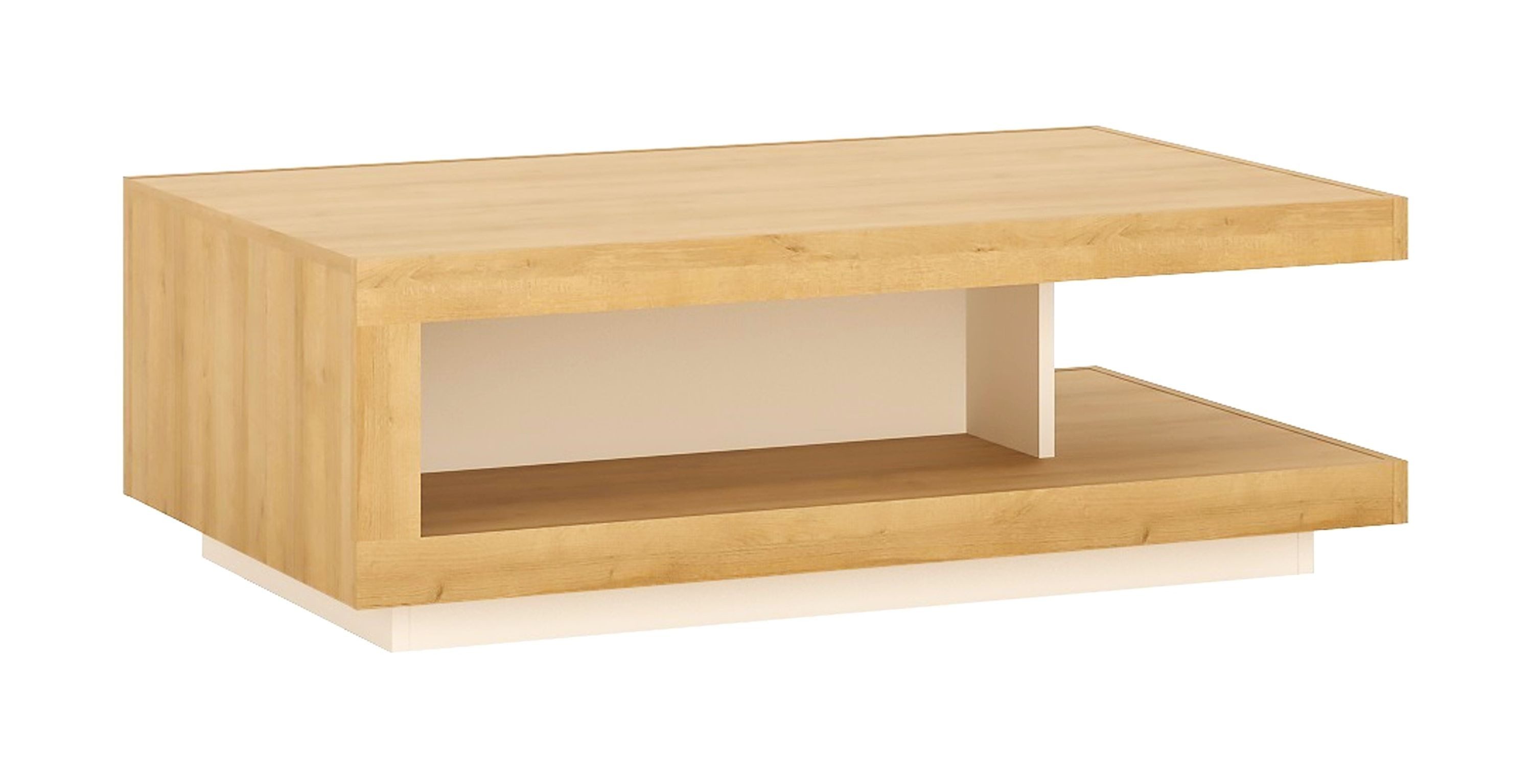 designimpex Couchtisch WM-7 Eiche Evoke Coast - Cashmere mit Ablage Wohnzimmer Tisch, Funktionstisch, Wohnzimmertisch, Tisch, Esstisch, Sofatisch, Schublade