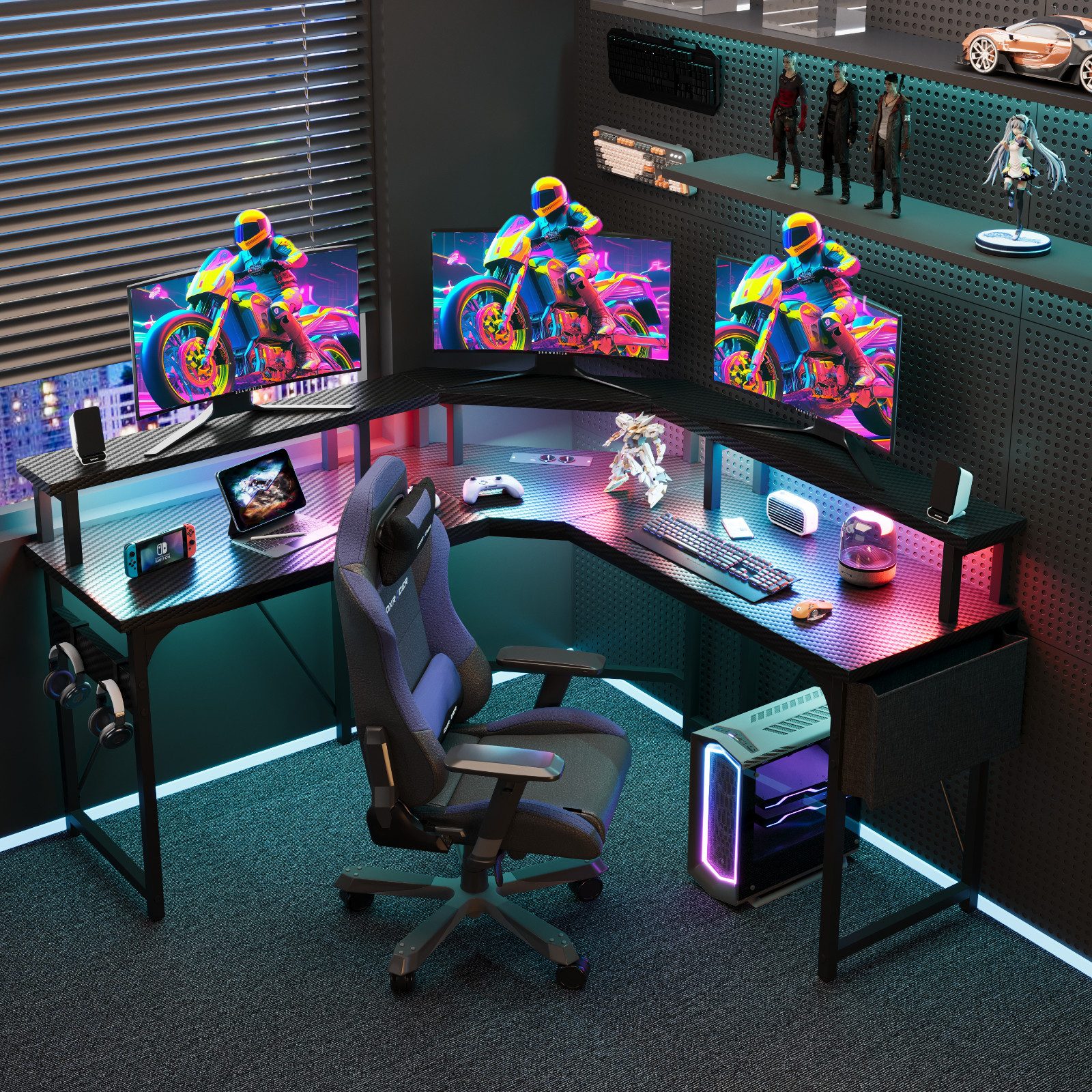 HOMALL Eckschreibtisch Gamingtisch Computertisch L-förm Eckschreibtisch günstig online kaufen