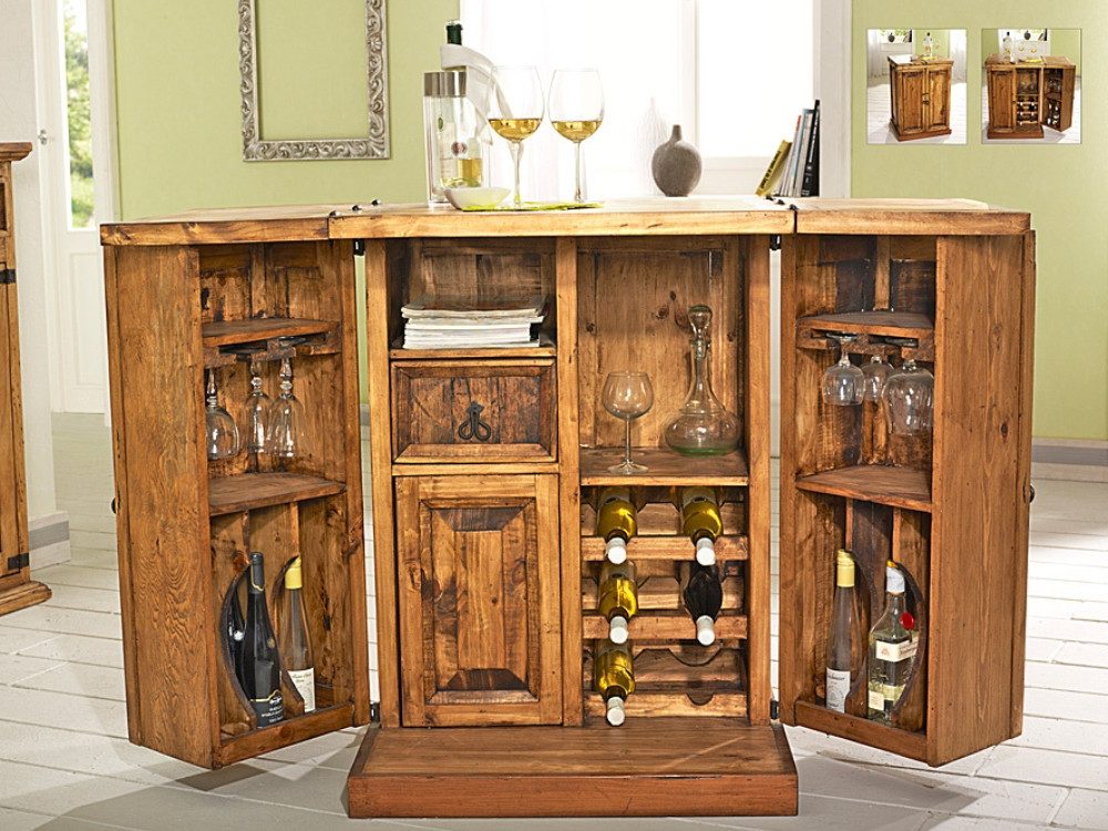 WOLF MÖBEL Barschrank MEXIKO Barkommode aufklappbar günstig online kaufen