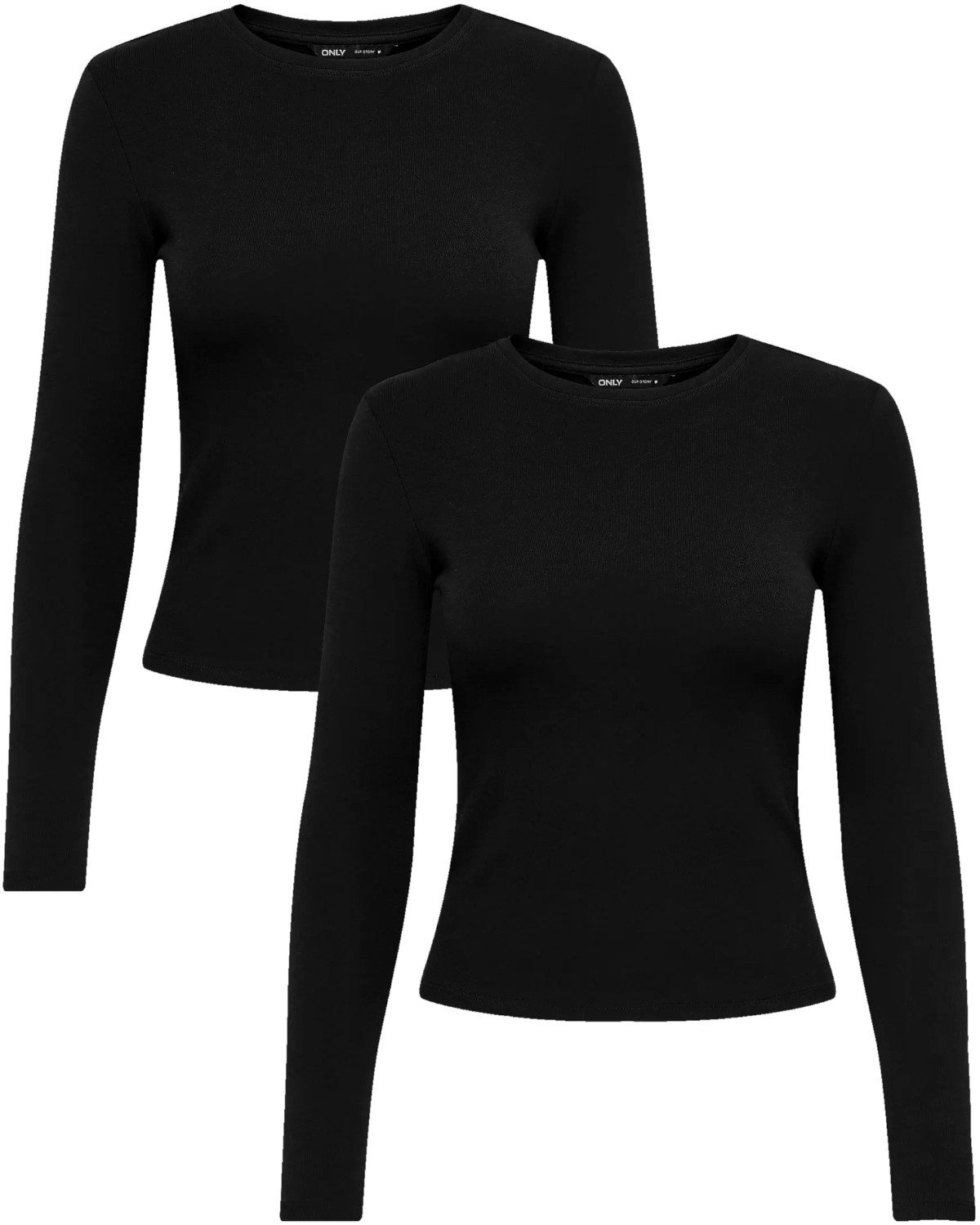 ONLY Langarmshirt (Spar Set, 2er-Pack) schlichtes Basic Shirt in Unifarben günstig online kaufen
