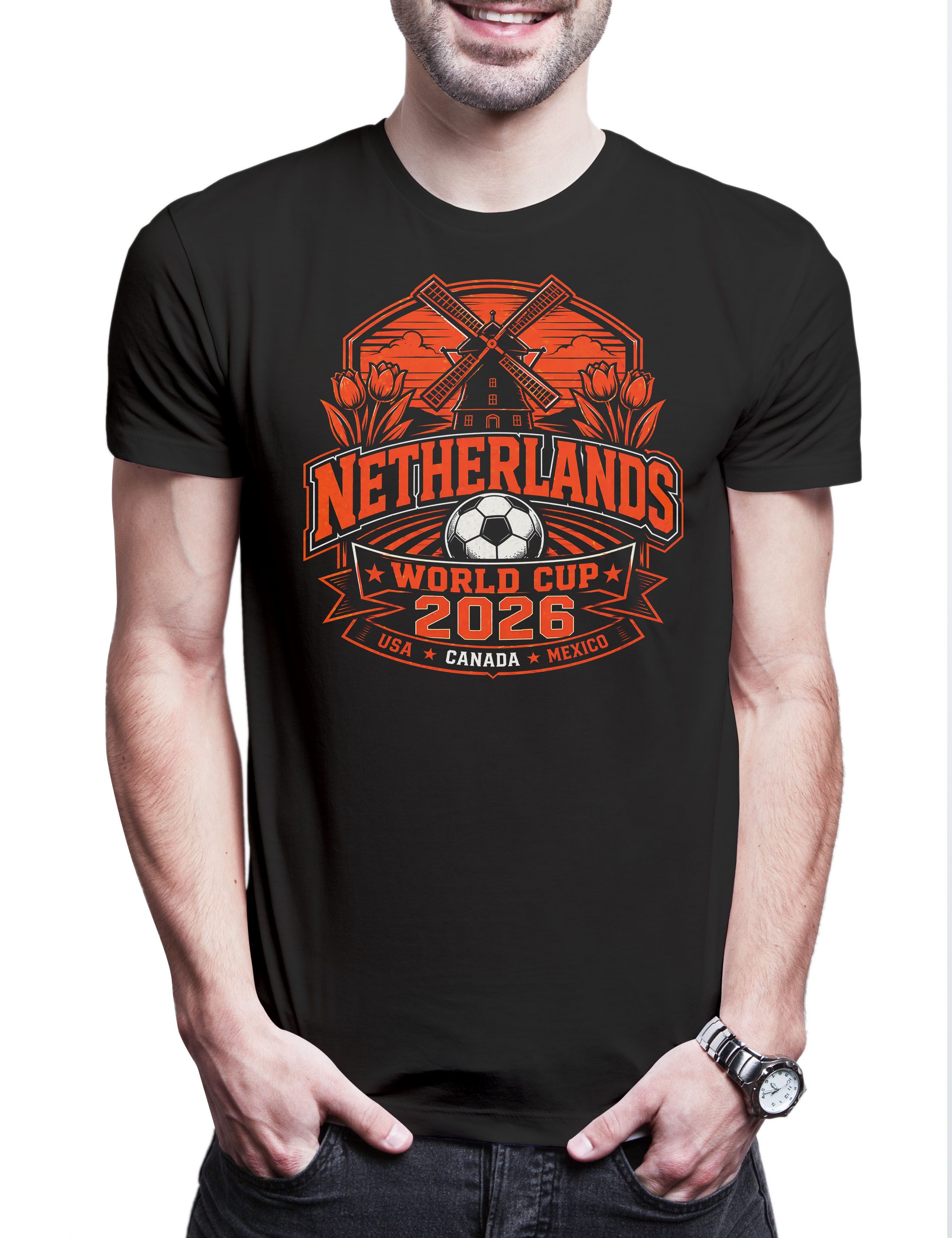 Urban Backwoods Print-Shirt Team Netherlands 1 Herren T-Shirt Dutch Oranje Hup Amsterdam WM 2026 (1-tlg) Holland Niederlande Supporter Nationalmannschaft