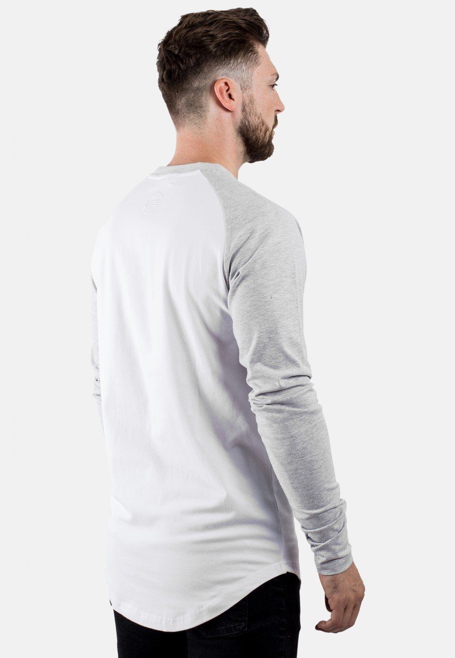 Weiß T-Shirt X-Large Grau Longshirt T-Shirt Baseball Blackskies