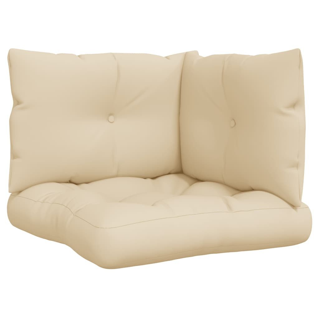 vidaXL Sitzauflage Palettenkissen 3-tlg. Beige Stoff, günstig online kaufen