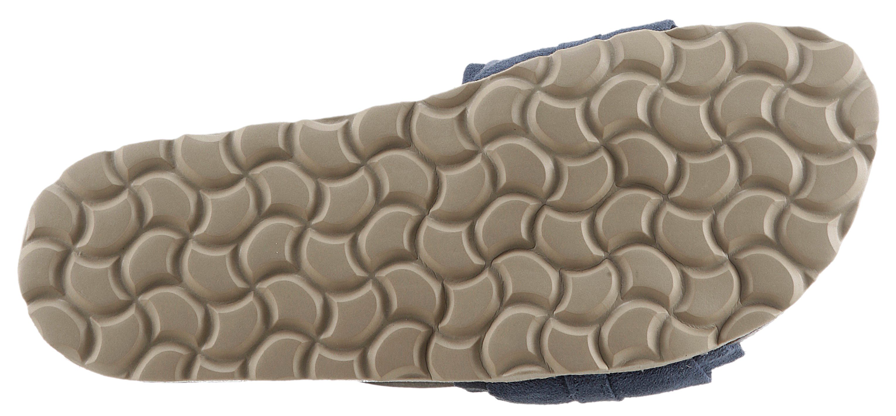 VERBENAS Rocio Roda Pantolette Sommerschuh, Flat mit geschwungenen Laschenstoff