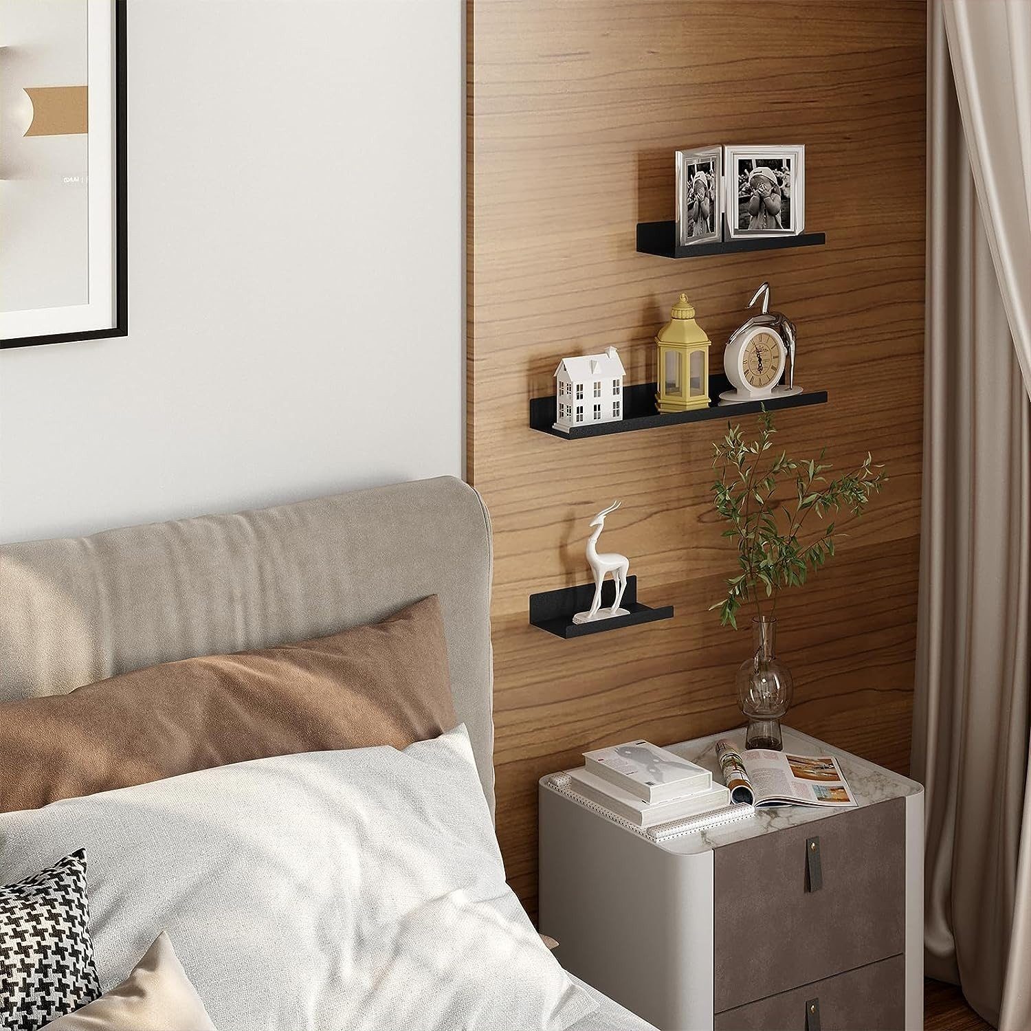 EUGAD Wandregal, Set 3-tlg., schwebendes Regal aus Metall schwarz günstig online kaufen