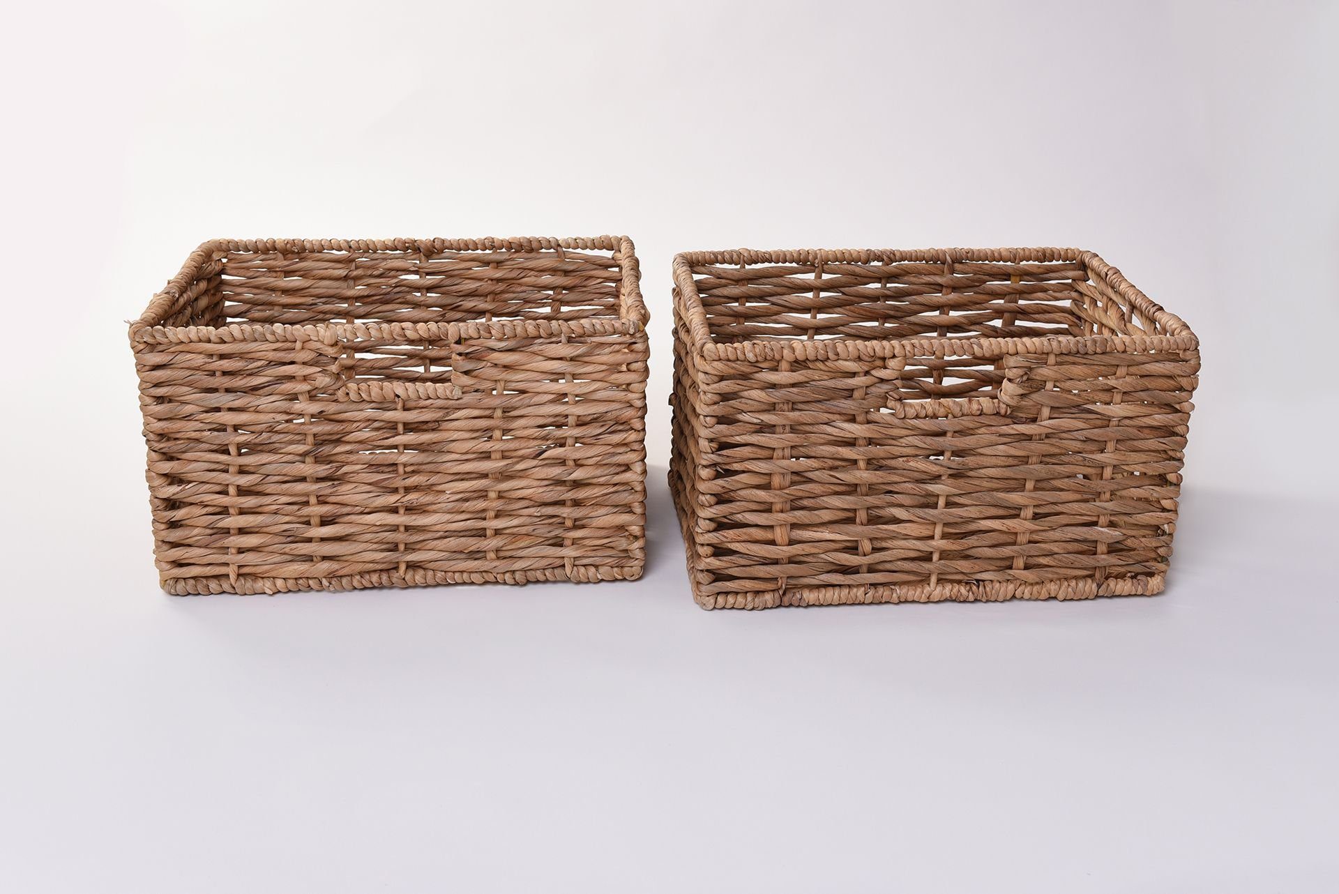 VIVANNO Regalkorb Wasserhyazinthe KIRA 2er Set Rechteckig - Natur Geflochten (Set, 2 St), 35,50x25x20 cm – Bild 4 von 5