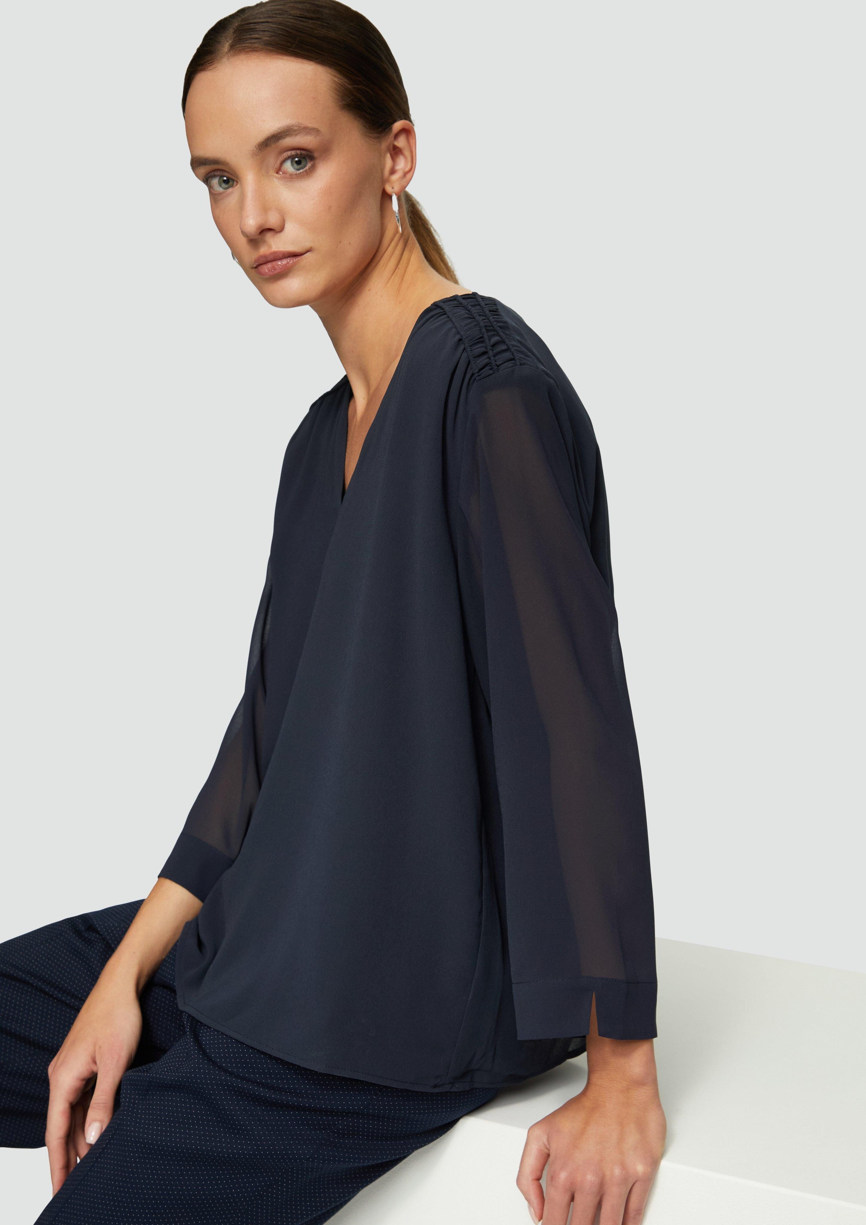 s.Oliver BLACK LABEL Langarmbluse Chiffon-Bluse mit günstig online kaufen