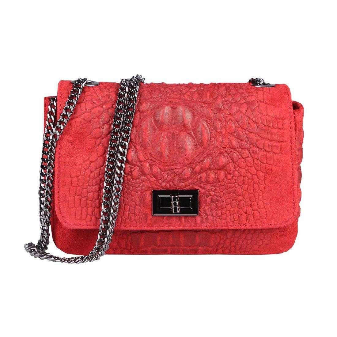Schultertasche Made in Italy Damen Leder Tasche CrossOver