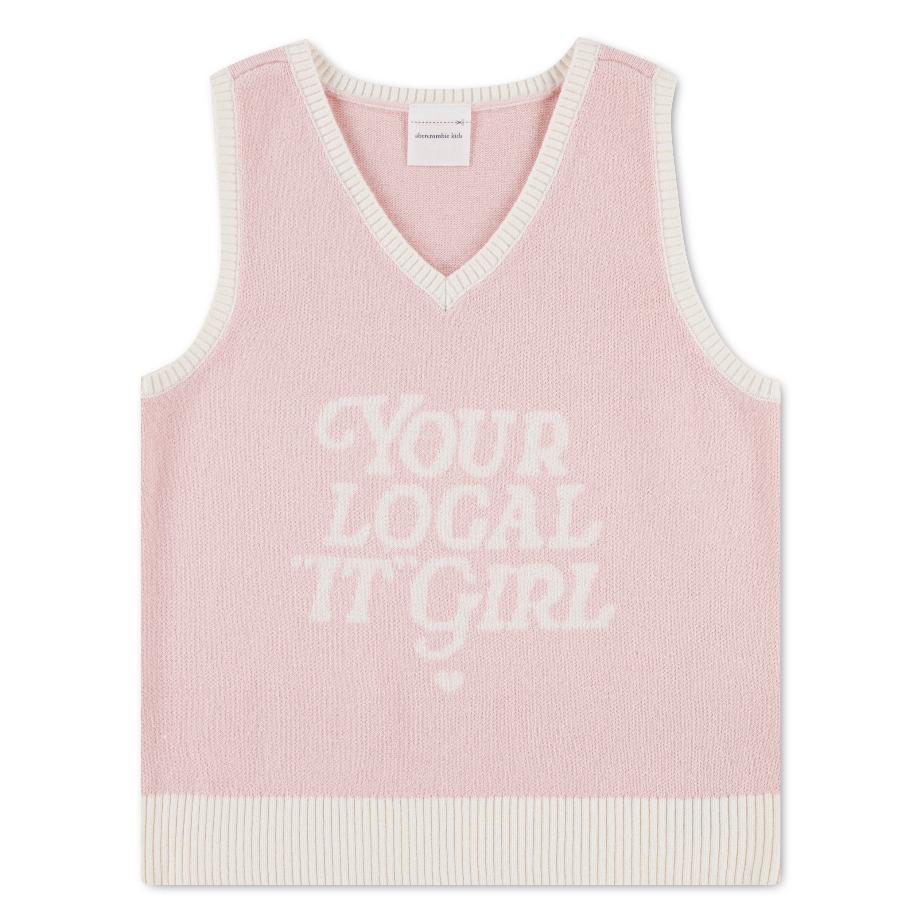 Abercrombie Kids Pullunder AFG LOCAL GIRL INTARSIA VEST Eingestrickter Text