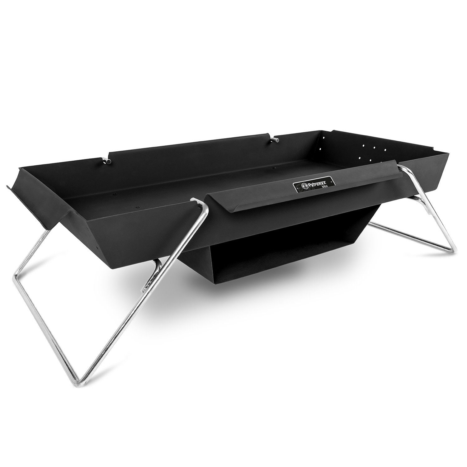 Petromax Feuerschale Brennbock transportable Lagerfeuer- Kochstelle mit Backfach, (Packung, 1-St., Feuerstelle bbx), einfache Montage