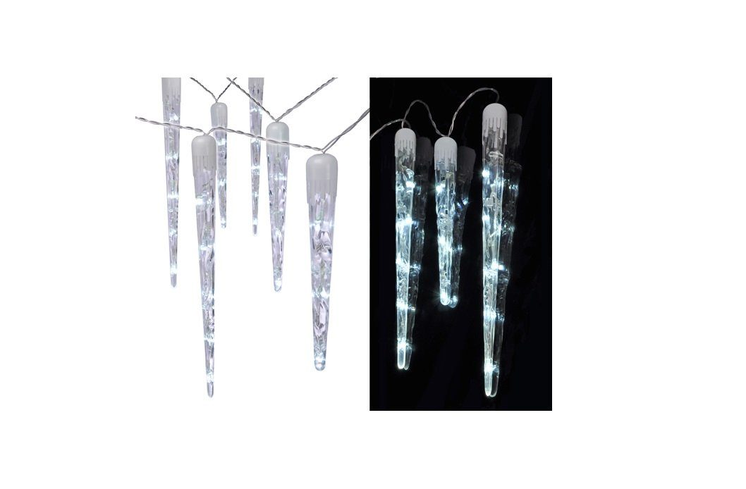 Haushalt International LED-Lichterkette mit 10 Eiszapfen kaltweiß