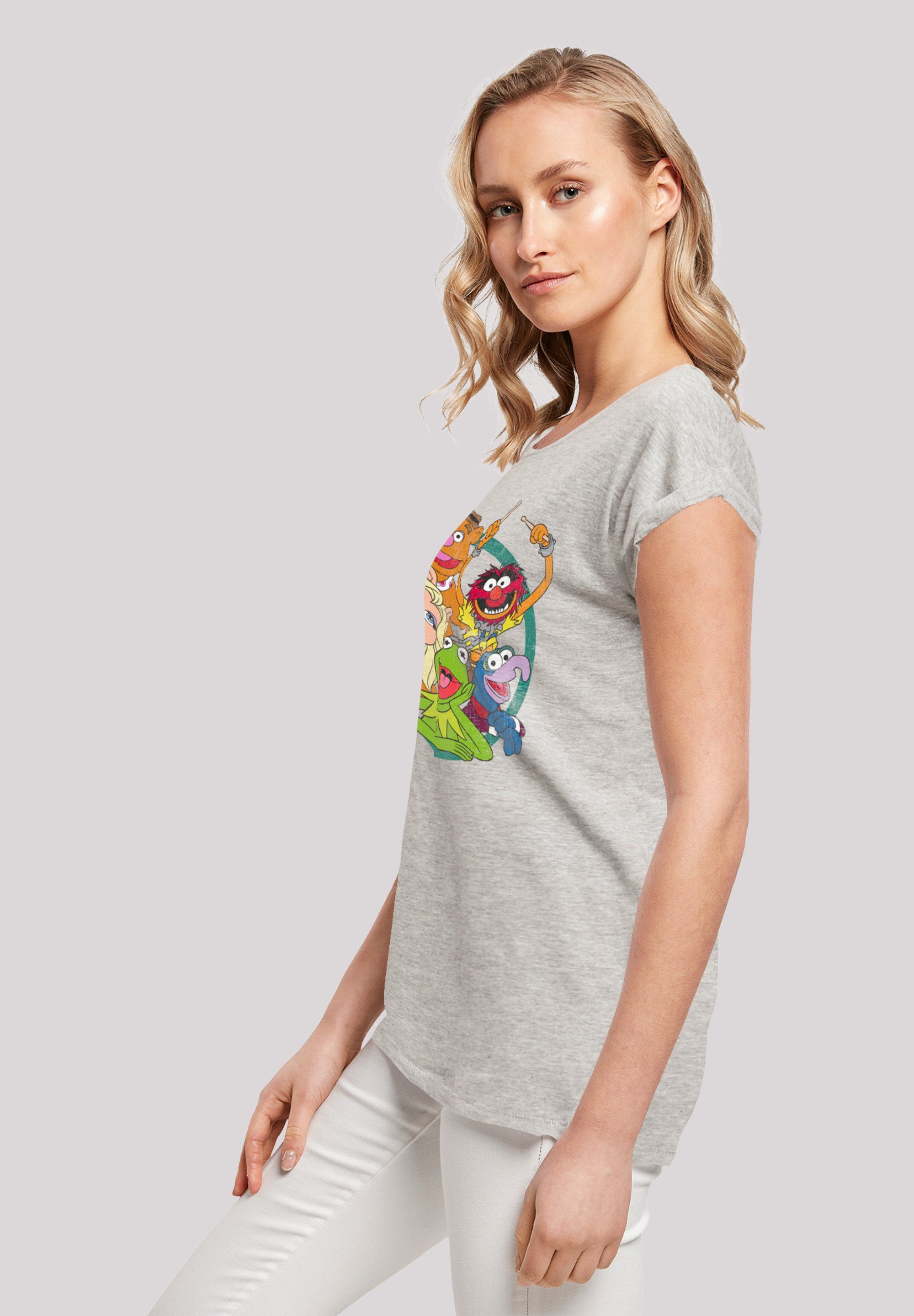 T-Shirt Print F4NT4STIC Die Group Circle Disney heather Muppets grey