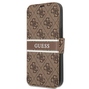 Guess Handyhülle iPhone 13 Pro Case Bookcase Kunstleder braun 6,1 Zoll, aufstellbar