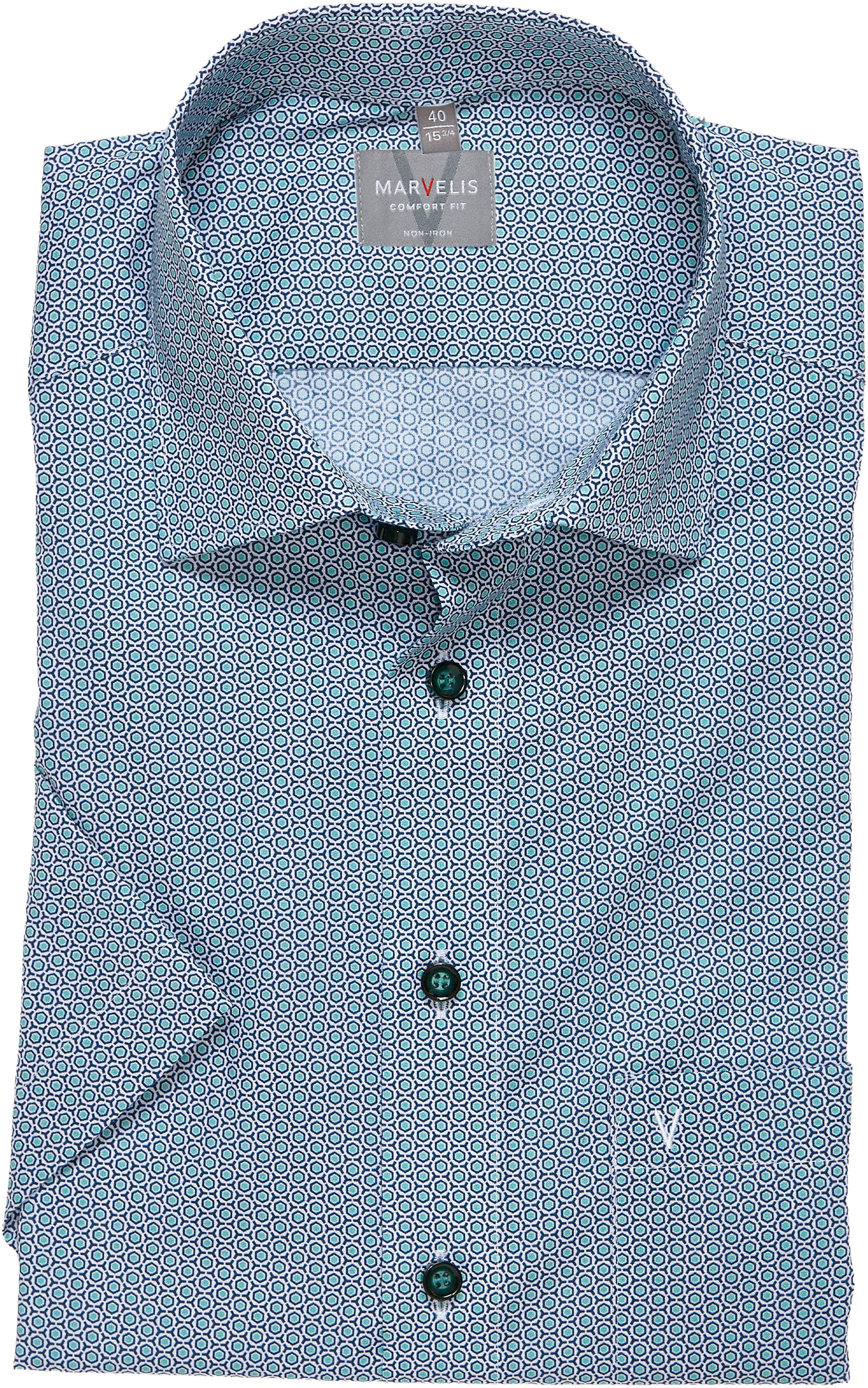 MARVELIS Kurzarmhemd Bügelfrei, comfort fit, Businesshemd, Minimal Print