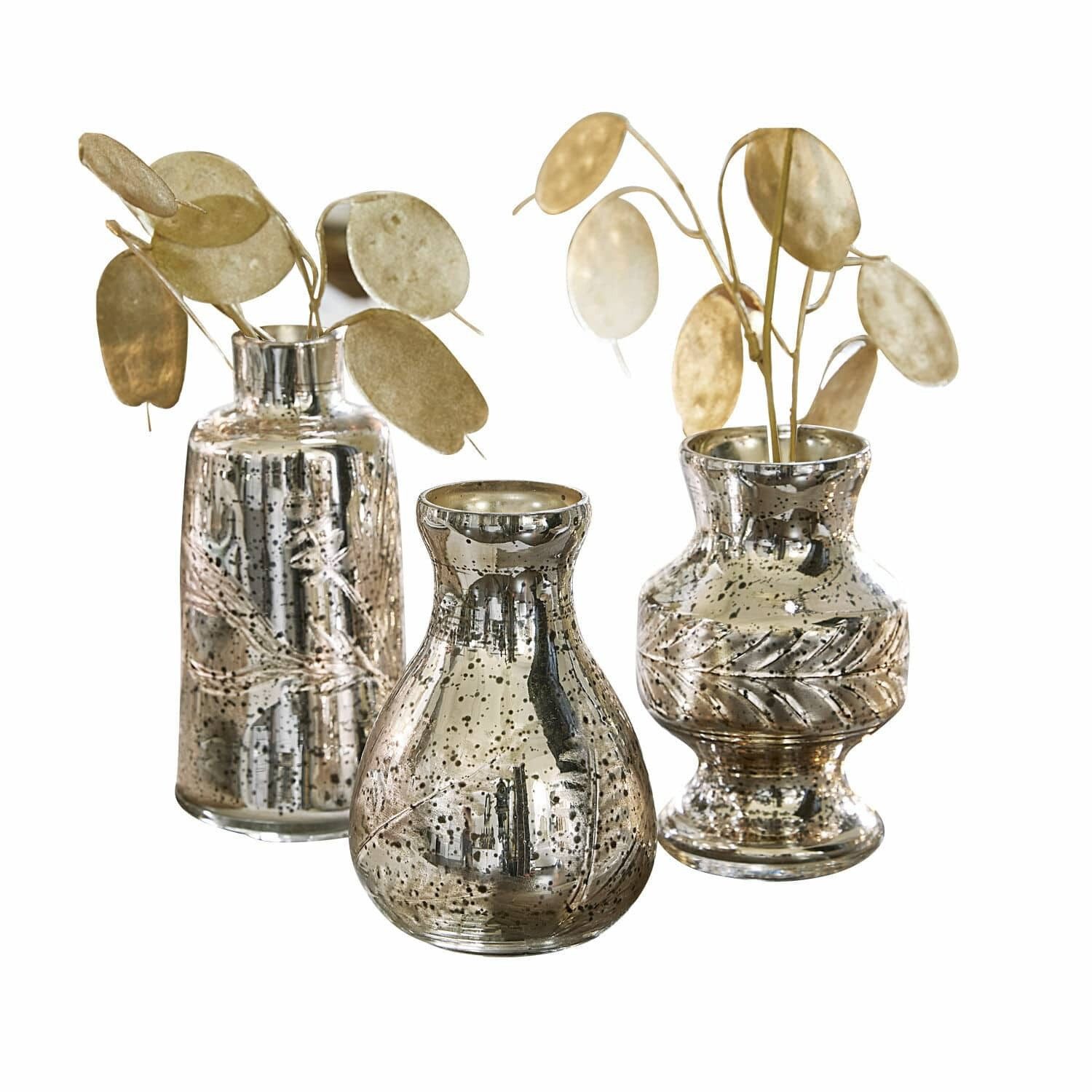Tischvase Vase 3er Set Briolique antikchampagner