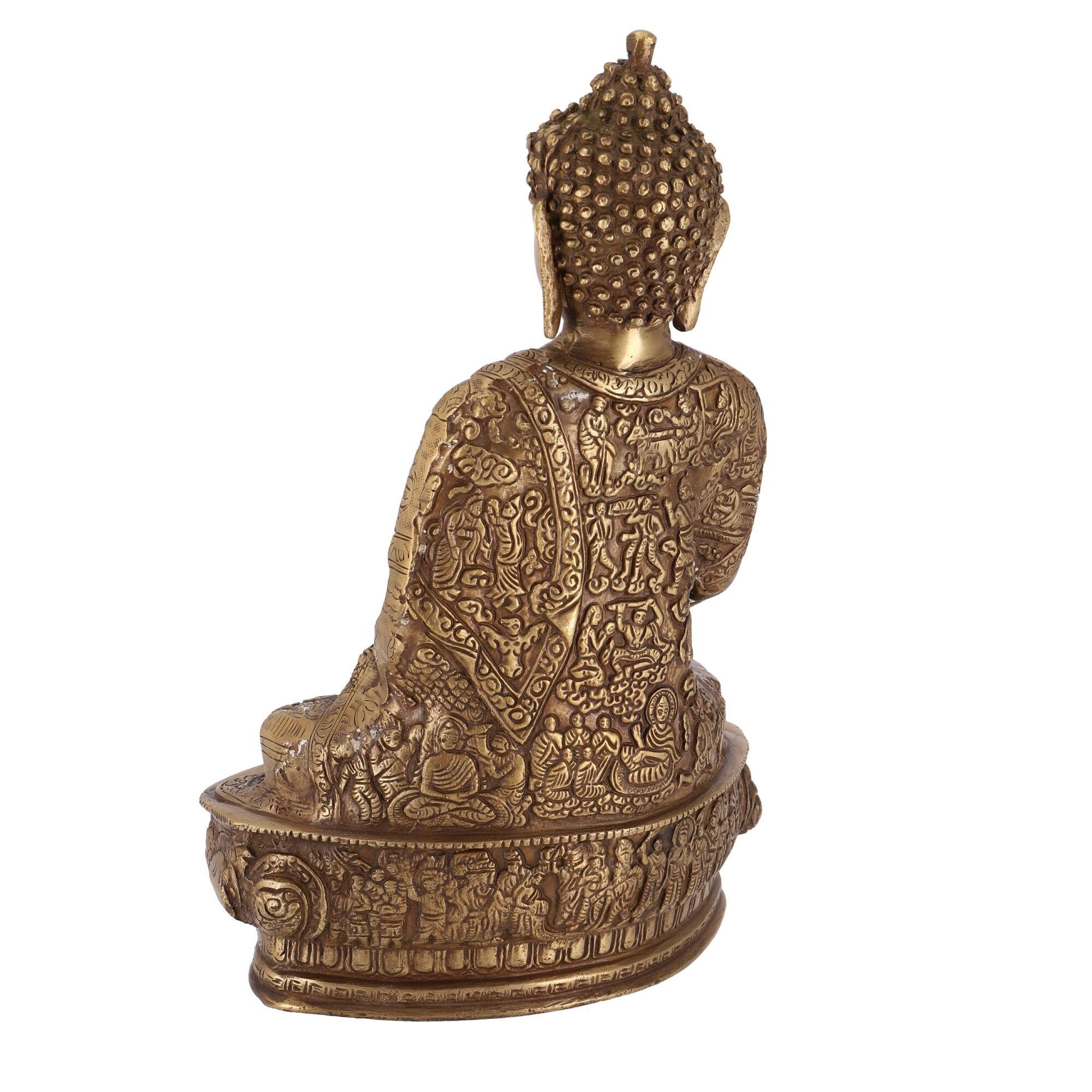 32.. Bhumisparsa Statue Buddha Guru-Shop Messing Mudra Buddhafigur aus