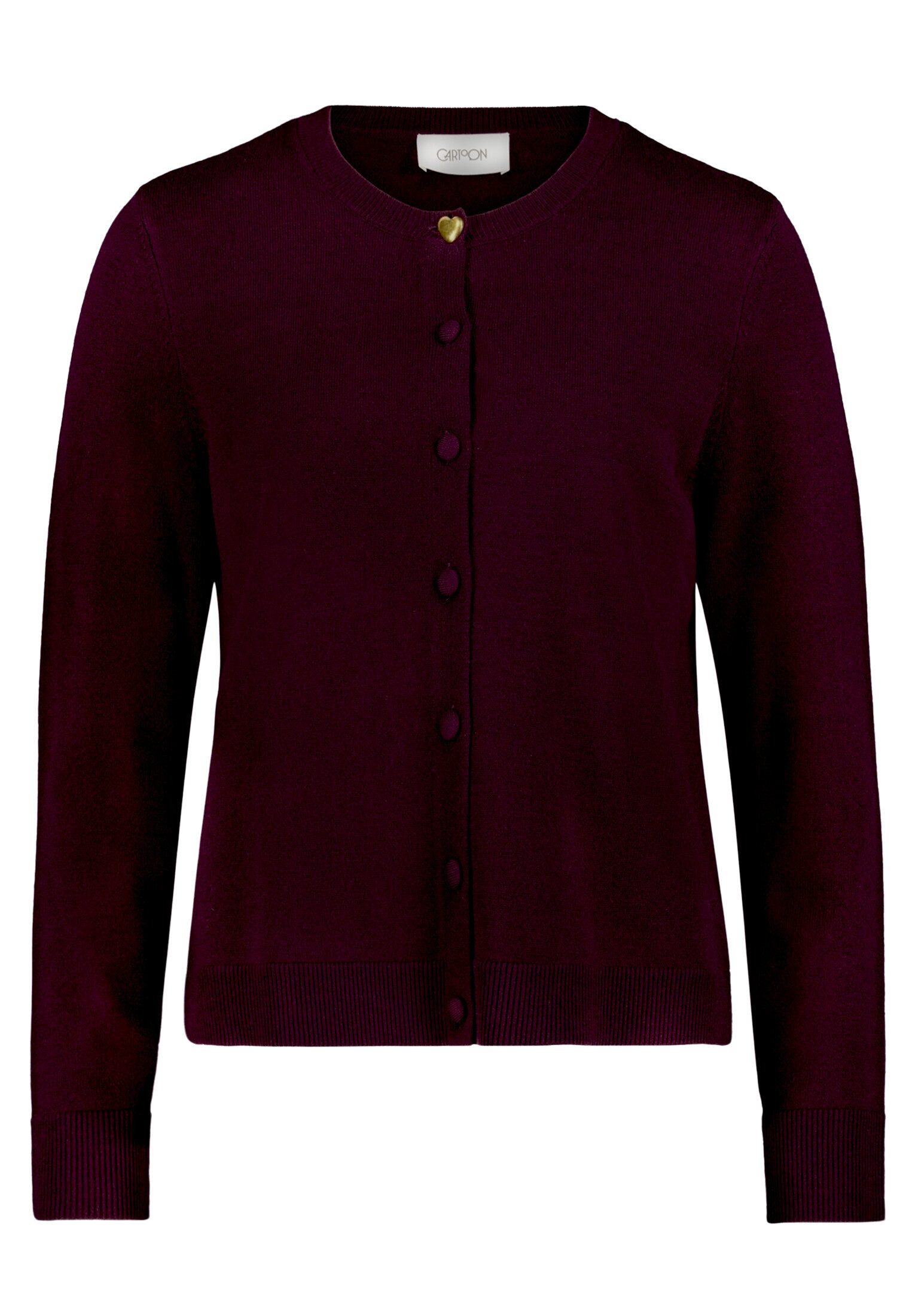 Cartoon Strickjacke Damen mit Rundhalsausschnitt (1-tlg)