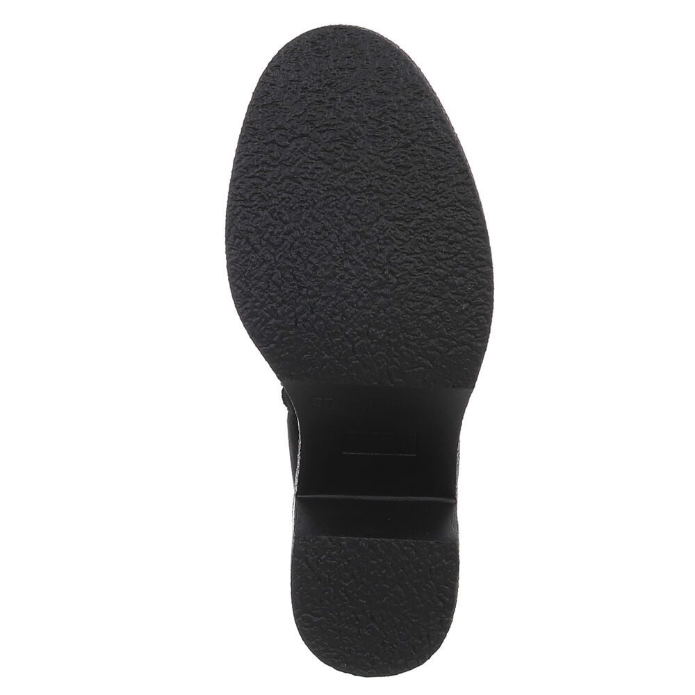 Ital-Design Elegante Ankle Boots mit Blockabsatz für Damen Plateaustiefelette (90598755) Blockabsatz Stiefeletten in Schwarz