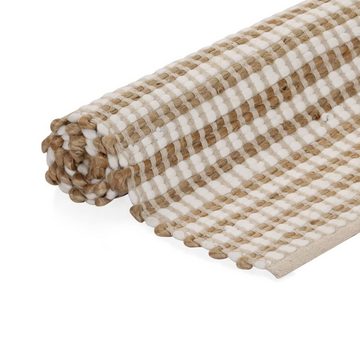 Teppich Handgewebter Teppich Jute Stoff 120 x 180 cm Natur und Weiß, vidaXL, Rechteckig