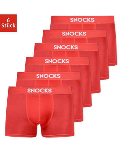 SNOCKS Boxershorts Enge Pants Herren Unterhose (6-St) aus Bio-Baumwolle, ohne kratzenden Zettel