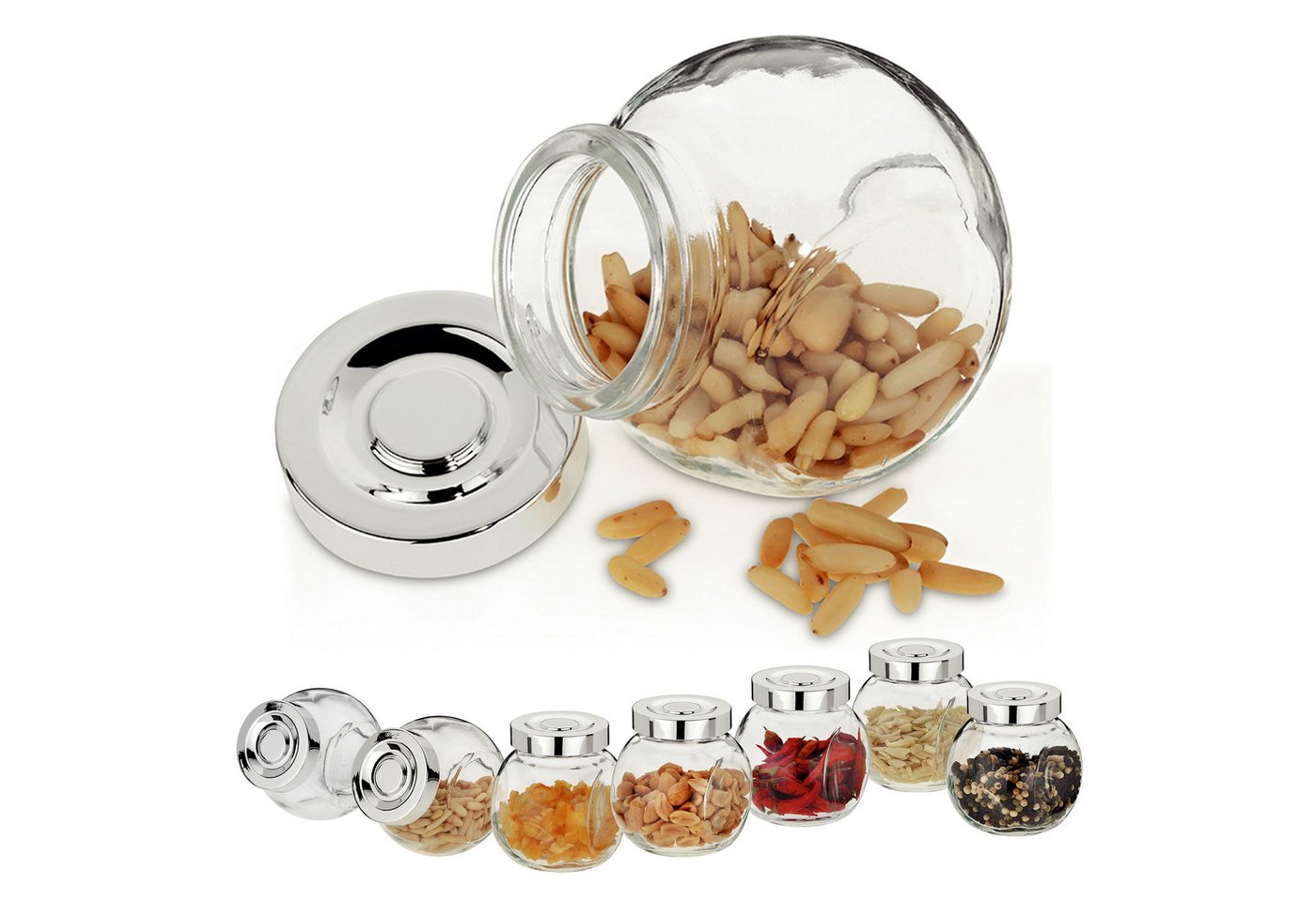 MamboCat Vorratsglas 8er Vorratsdosen-Set Rosa 200ml - 11920, Glas