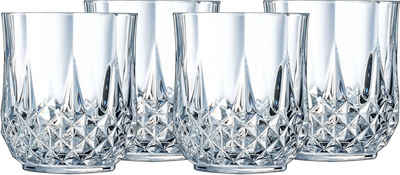 Luminarc Whiskyglas Trinkglas Longchamp Eclat, Glas, Gläser Set, sehr hochwertiges Kristallinglas