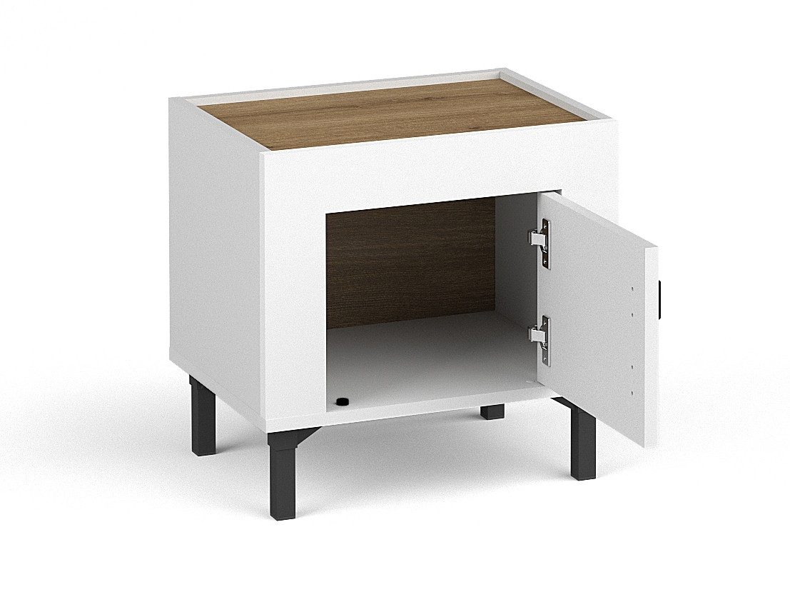Beautysofa Nachttisch MONTA mit 1 Tür (kompakt und funktional), Modernes Design