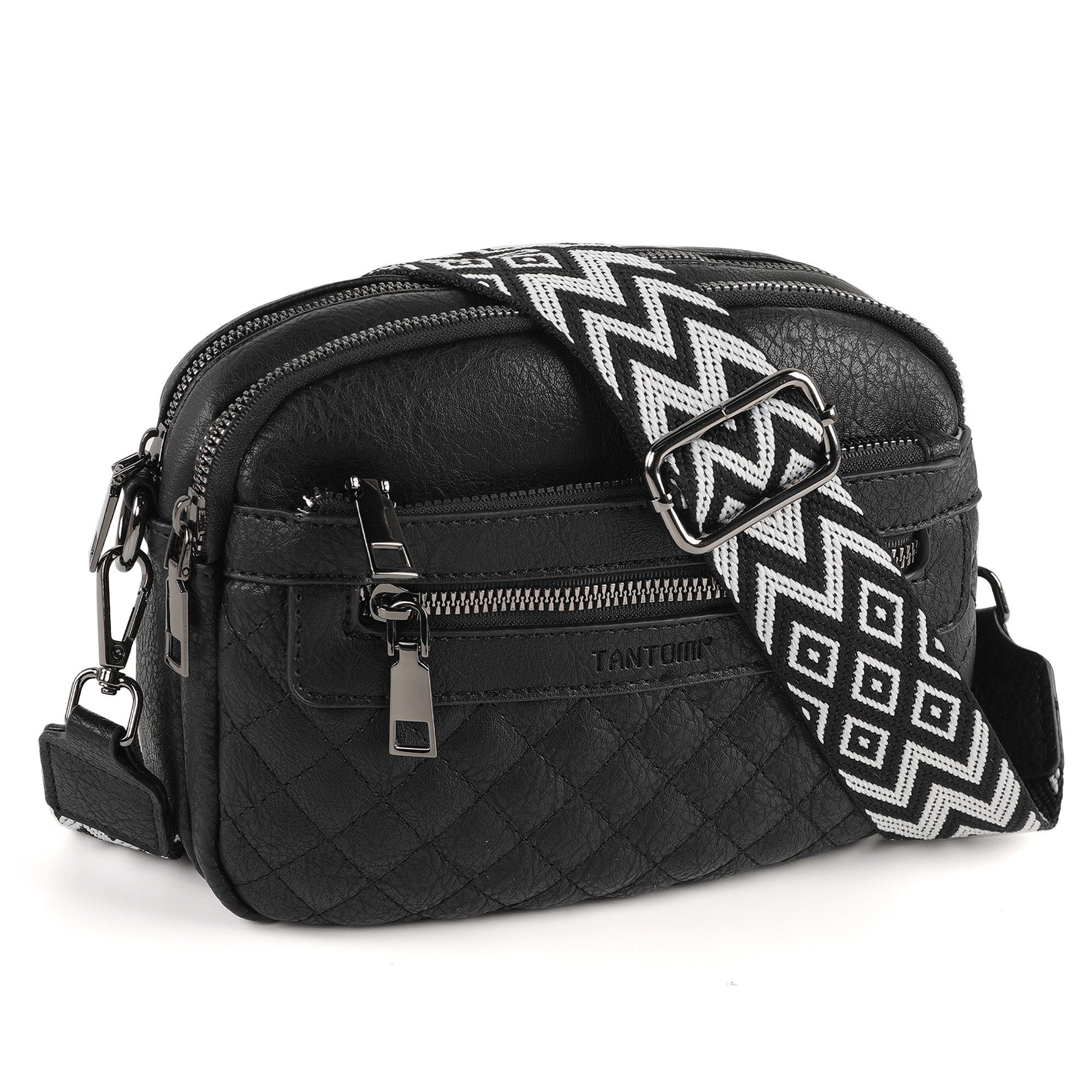 Schultertasche Umhängetaschen Damen, Crossbody Bag mit mehreren Fächern