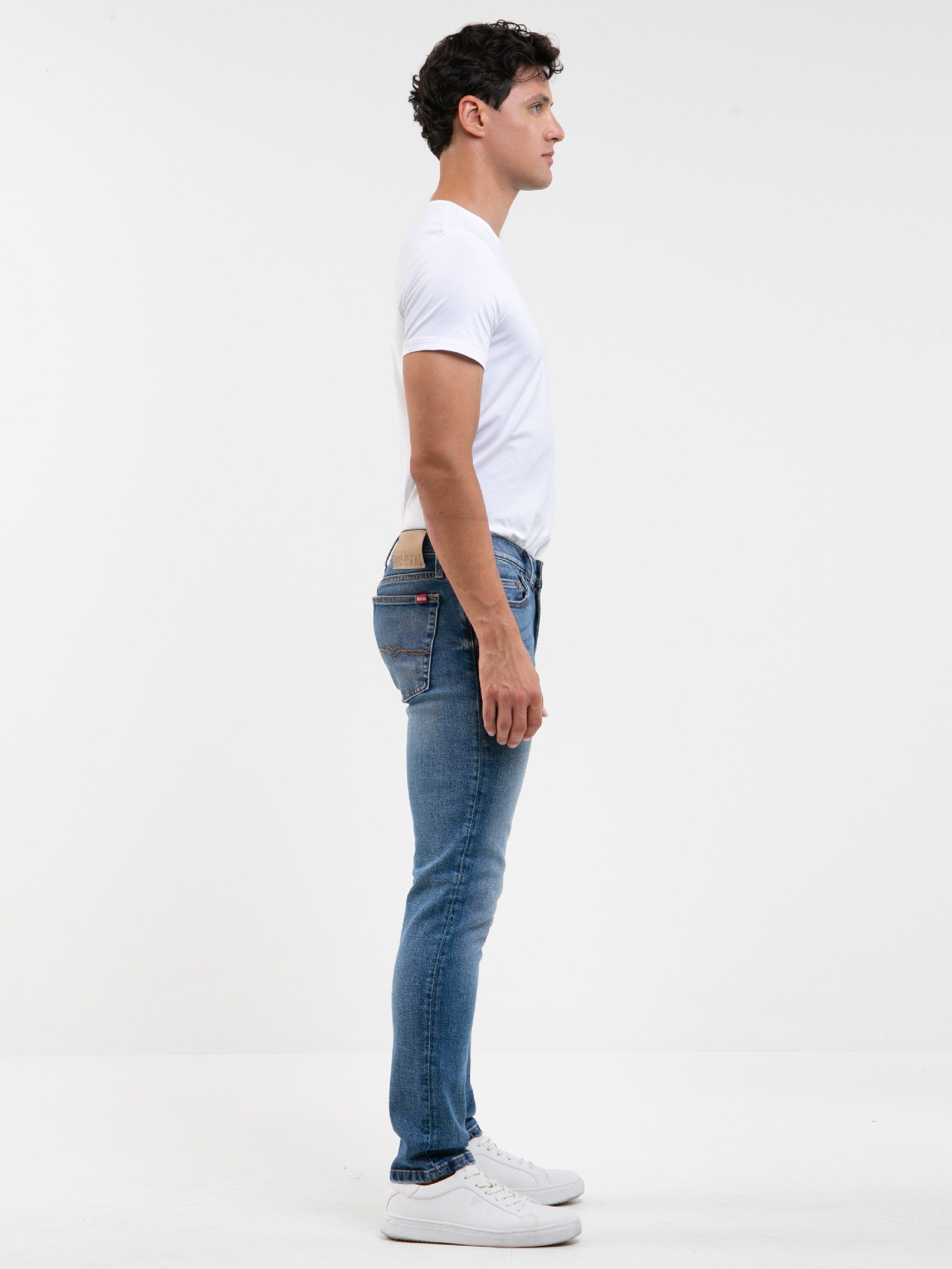 (1-tlg) SLIM STAR Slim-fit-Jeans BIG TERRY azur