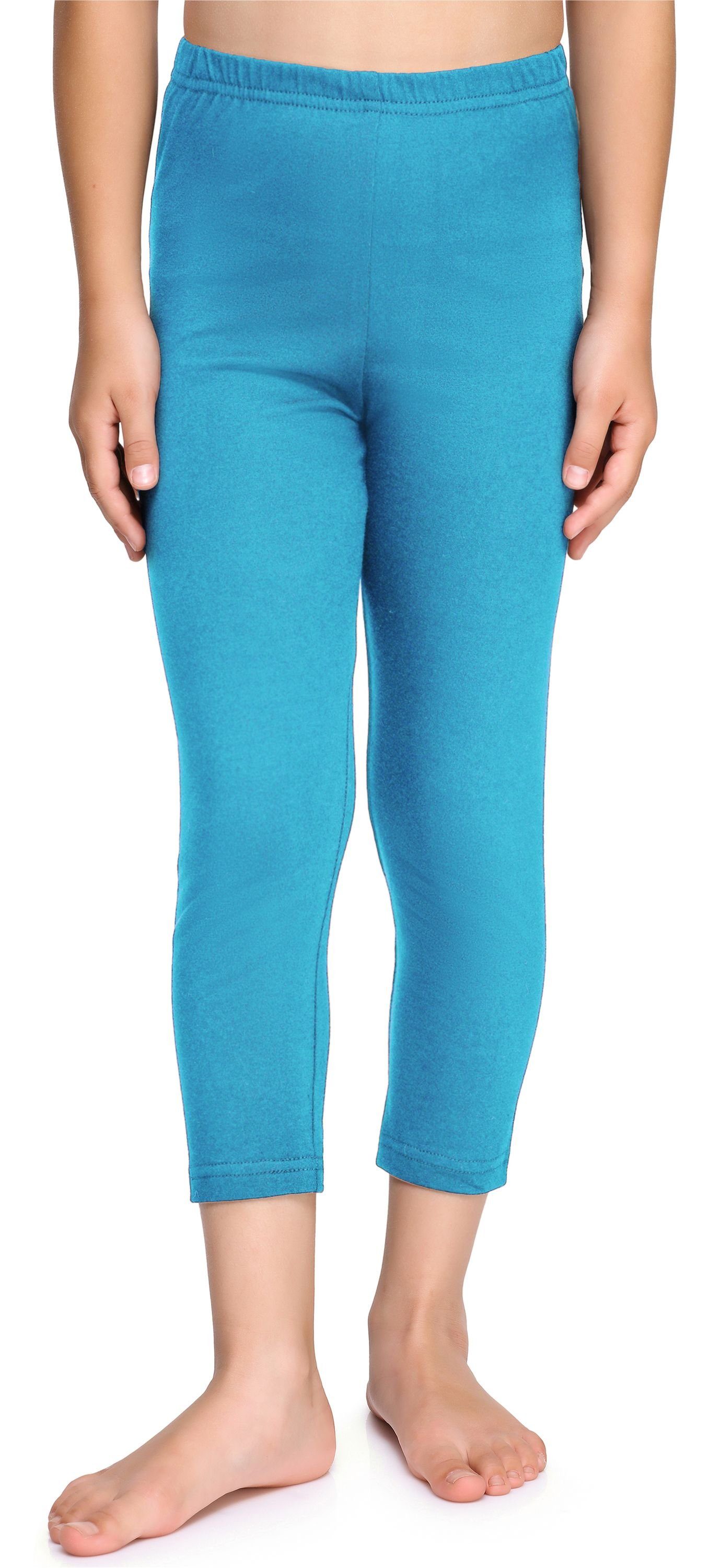 Dunkeltürkis Leggings Leggings Baumwolle Merry aus MS10-226 Mädchen (1-tlg) elastischer Style Capri 3/4 Bund