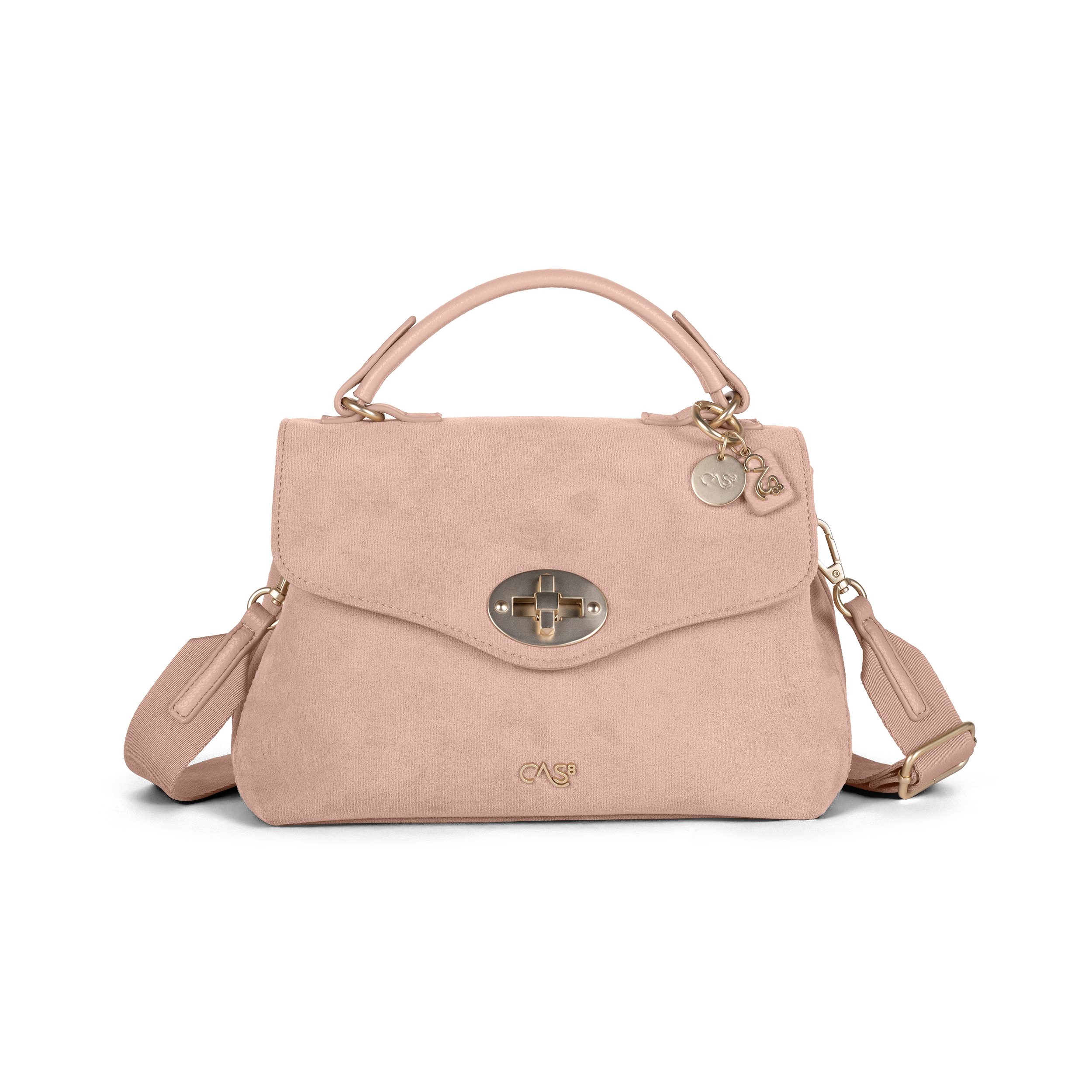 Cas8 Henkeltasche Rike 35200 A aus veganem Suede mit funktionaler Innenaufteilung
